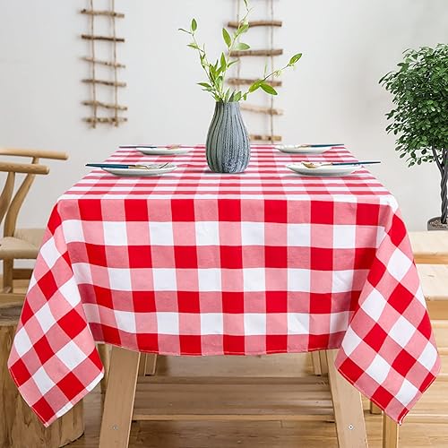 Miniatura 65 de Camino de mesa a cuadros de búfalo de 13 x 72 pulgadas, camino de mesa de Navidad a cuadros rojos y negros, camino de mesa a cuadros para cenas