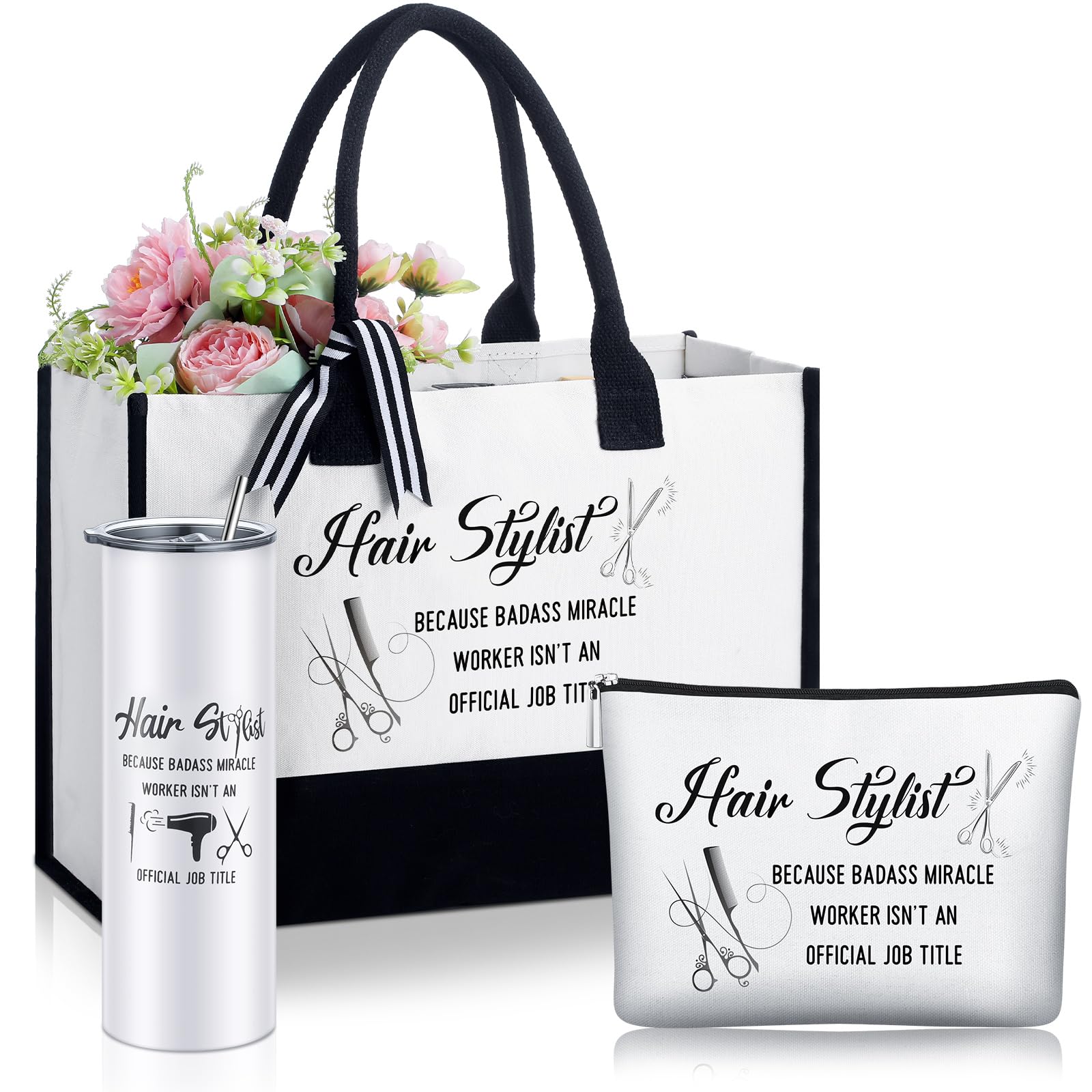 Sieral 3 Pcs Beauty School Graduation Gifts Best Hair Stylist Gift for Women Including Insulated Tumbler with Lid Stainless Steel Mug for Hairdresser Appreciation Gifts