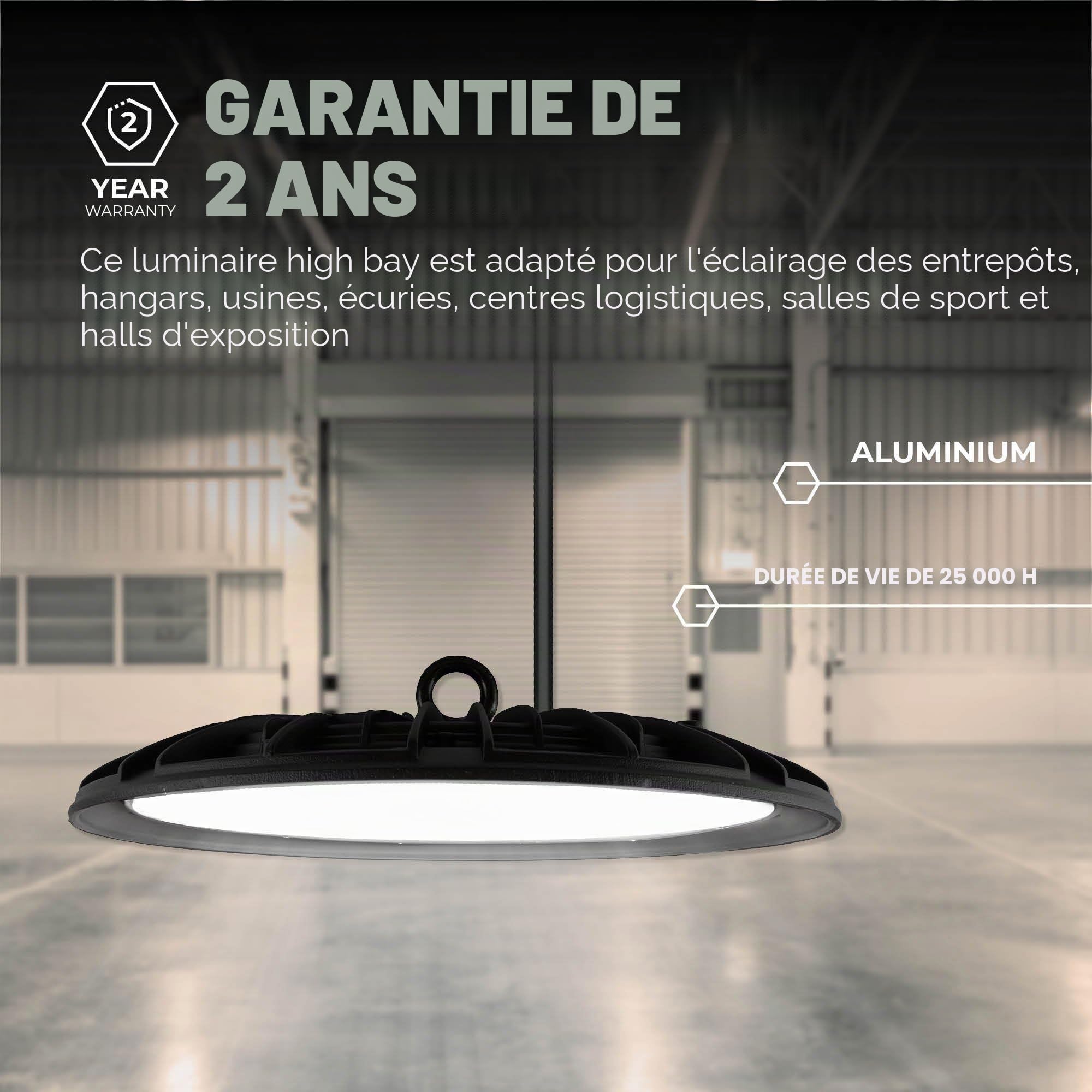 Ledvion High Bay LED Capteur 150W 3000K Dimmable IP65