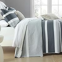 Vista 3 de SahSahCasa Edredón Tamaño King, Juego de Edredón King, Juego de Ropa de Cama Edredón King 100% Algodón Colchas, Edredón Ligero Reversible a Rayas