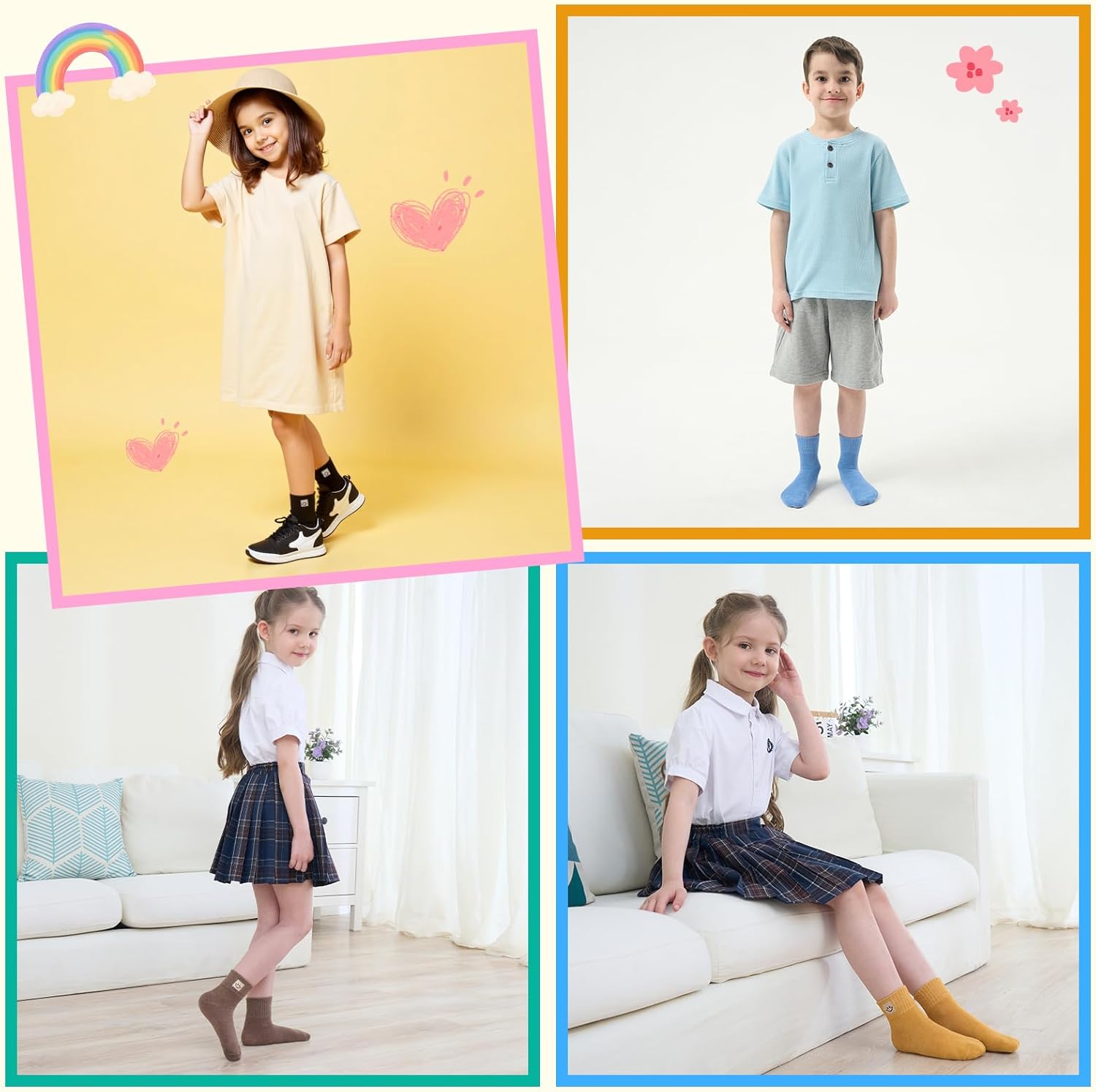 100% Cotton Ankle Socks for Girl, Athletic Moisture Wicking Soft Breathable Cute Socks - Image 2