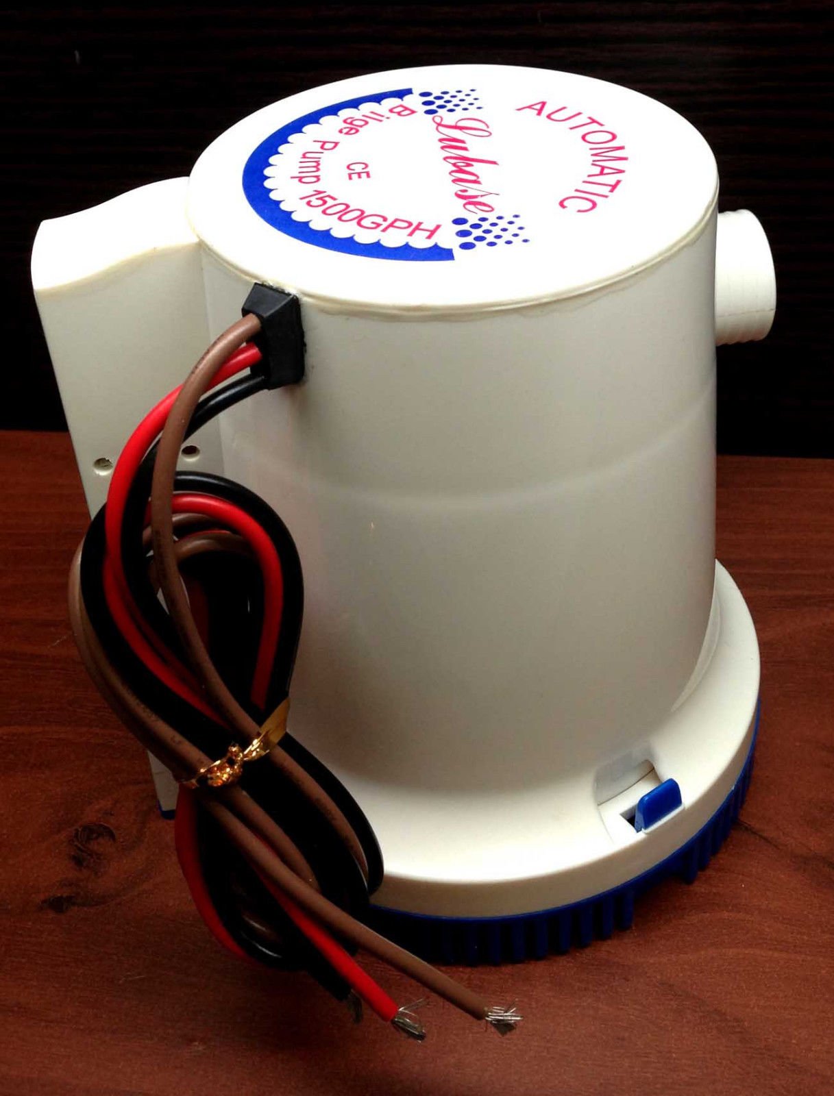 Marine Boat 1500 GPH ABS Automatic Bilge Pump 12V Straight Hose Adaptor 1 1/8