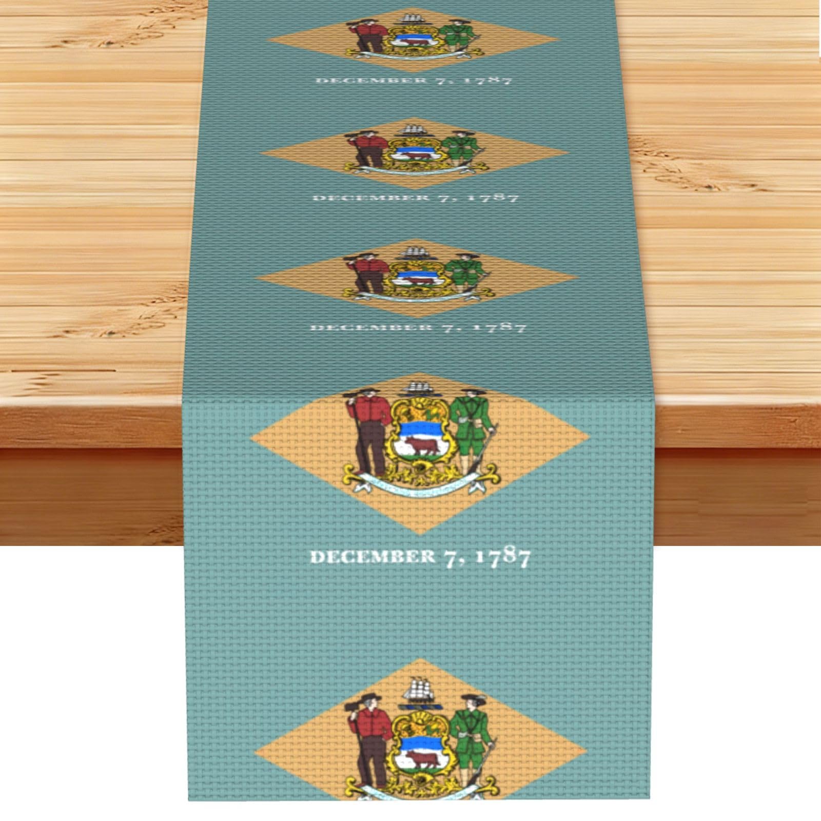 Flag of Delaware Multi Purpose Table Runner for Home Decor, Printed Table Cloth for Kitchen Table, Countertops & Dining Area
