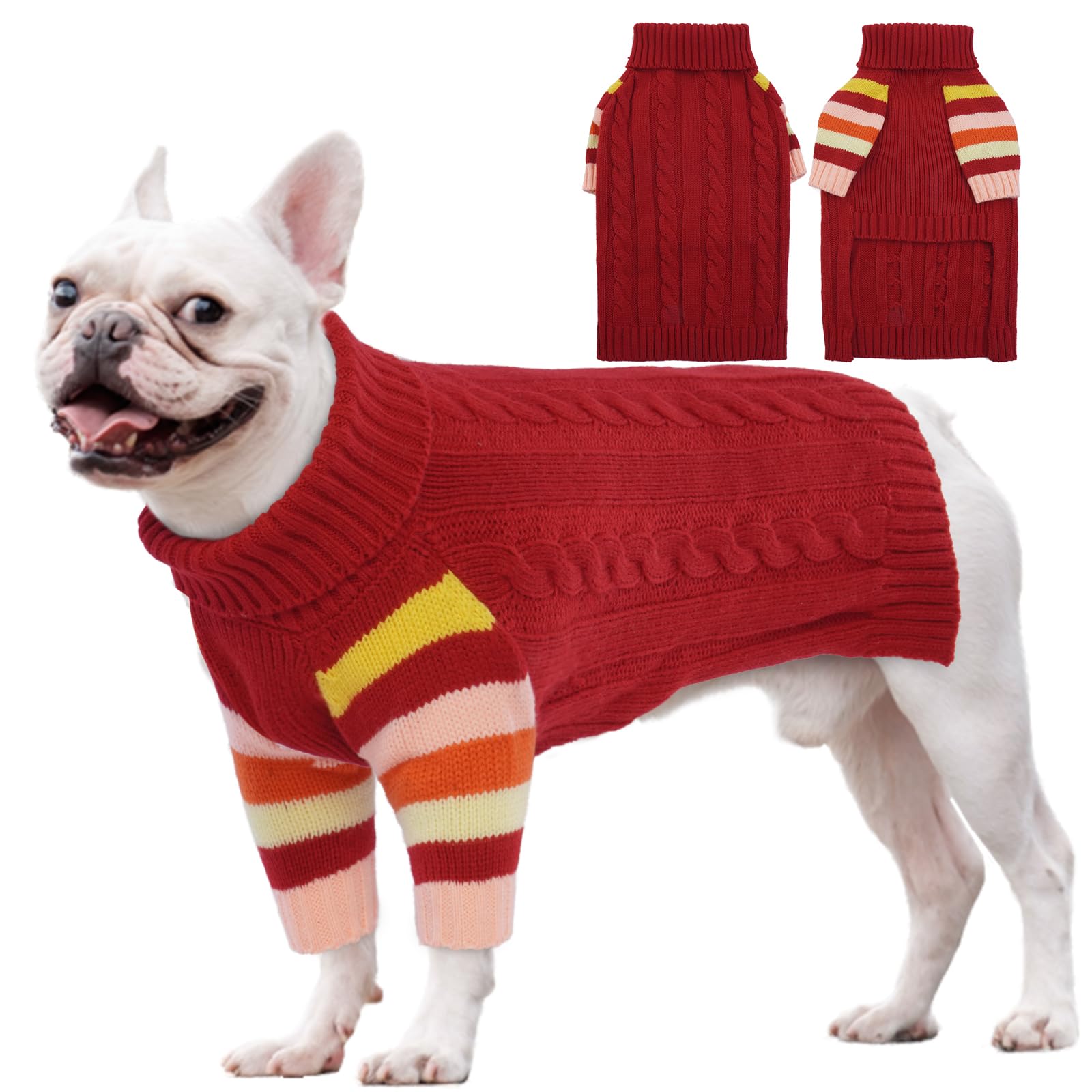OUOBOB Dog Sweater Thick, Sweaters for Large Size Dogs Comfy, Stretchy Pullover Dog Sweater for Large Doggie, Christmas Dogs Sweaters Unisex, Warm Pet