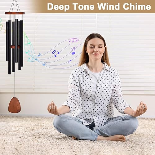 Miniatura 2 de Campanillas de viento para espacio exterior, campanillas de viento conmemorativas con 6 tubos de aluminio, campanillas de viento al aire libre para