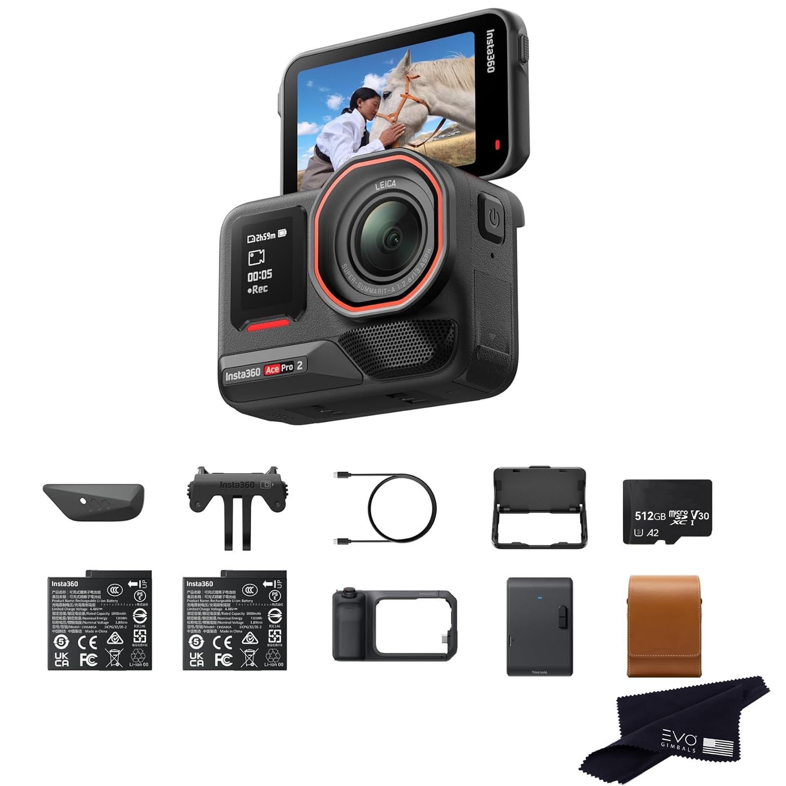 Insta360 Ace Pro 2 Flash Print Bundle 512GB- 8K Waterproof Action Camera Co-Engineered with Leica, 1/1.3" Sensor, Dual AI Chip, Leading Low Light, Xplorer Grip Pro Kit for Street Photography-image-43