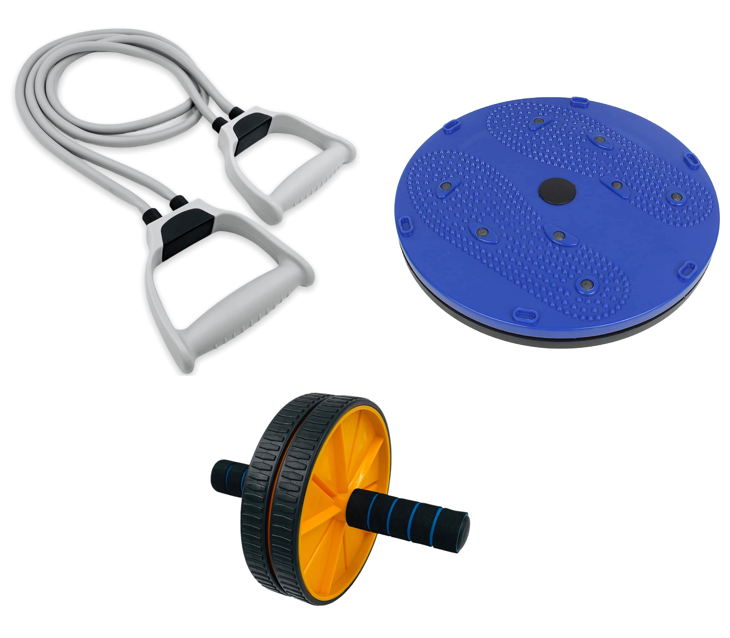 LIVOX Dual Wide Ab Roller Wheel for Abs Workouts And Double Toning Resistance Tube Band Heavy Quality Pull Rope Elastic Rubber Exercise Band for Stretching With Tummy Twister Abdominal ABS Exerciser Body Toner-Fat Buster Oblique Workout Perfect Waist (B097JZPFDT) Amazon Price History, Amazon Price Tracker