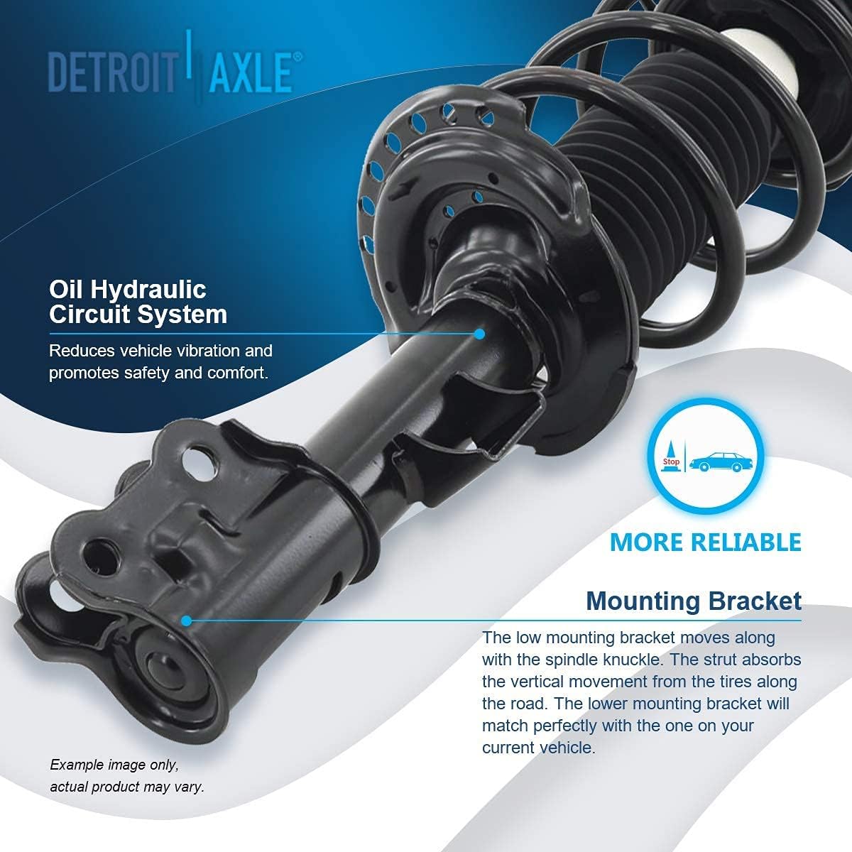 Detroit Axle - 6pc Front Struts Shocks Kit for 2011-2016 Hyundai Elantra 2012 2013 2014 2015 Struts with Coil Spring Assembly Sway Bar End Links Rear Shock Absorbers Replacement Suspension