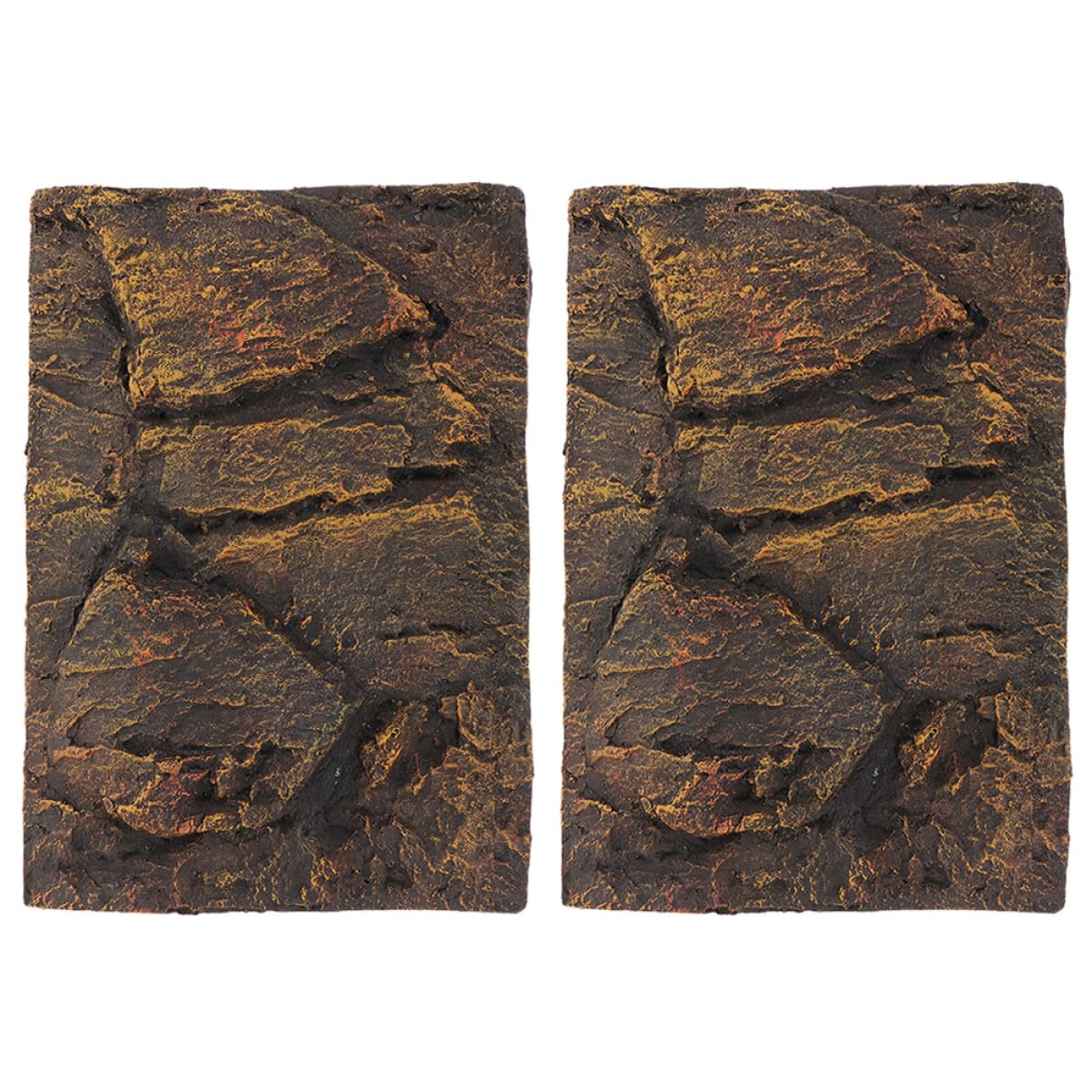 Tofficu 2 Piezas Fondo Decorativo para Terrario de Reptiles Tablero de PU Resistente y Ligero para Acuarios y Tortugueras Efecto Realista