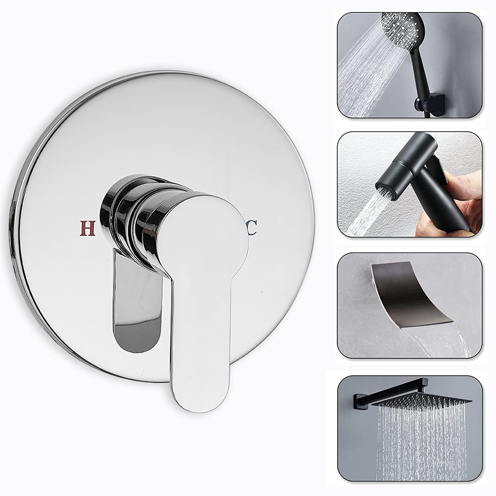 SingleFunction Shower Handle Valve Trim Kit Shower Valves Chrome Wall