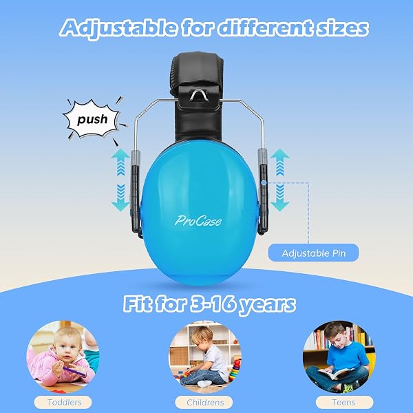 ProCase Casque Anti Bruit Enfant, Casque Pliable Réglable Confortable, avec Une Atténuation de SNR 34dB, Serre-tête Souple po - 2