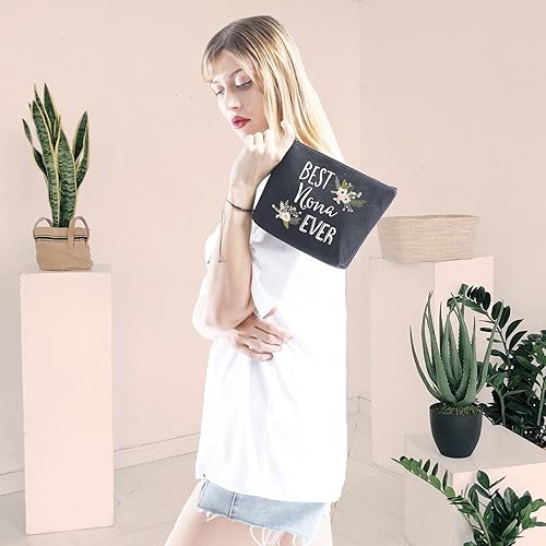 Miniatura 7 de GJTIM Divertido regalo de Nona para la abuela, la mejor bolsa de cosméticos Nona Ever de nietos, Negro -