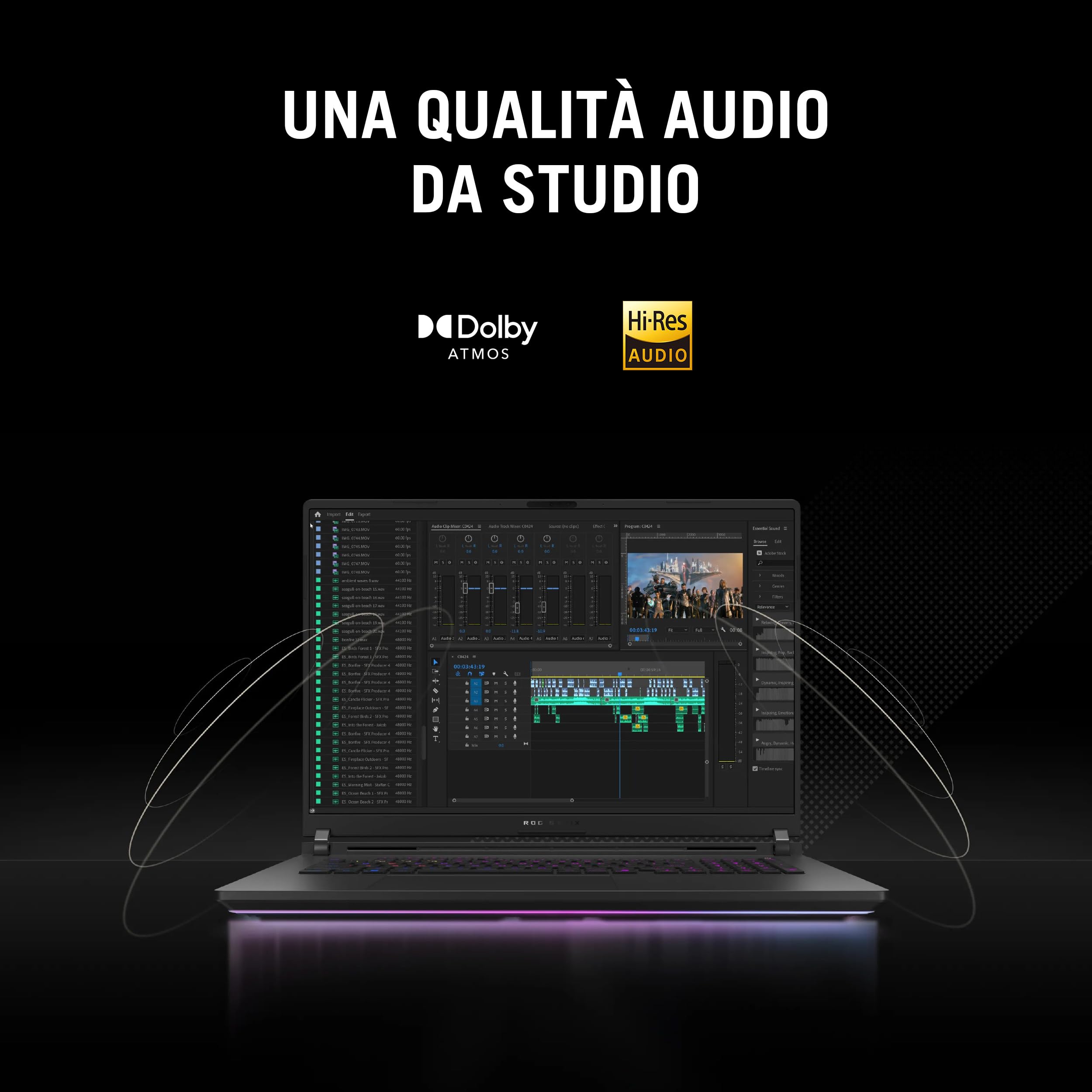 ASUS ROG Strix SCAR 16 (2025) con NVIDIA GeForce RTX 5080 16GB, Display ROG Nebula da 16” a 240Hz, Intel® Core™ Ultra 9 275HX, 32GB RAM, 2TB SSD, Layout ITA, Nero