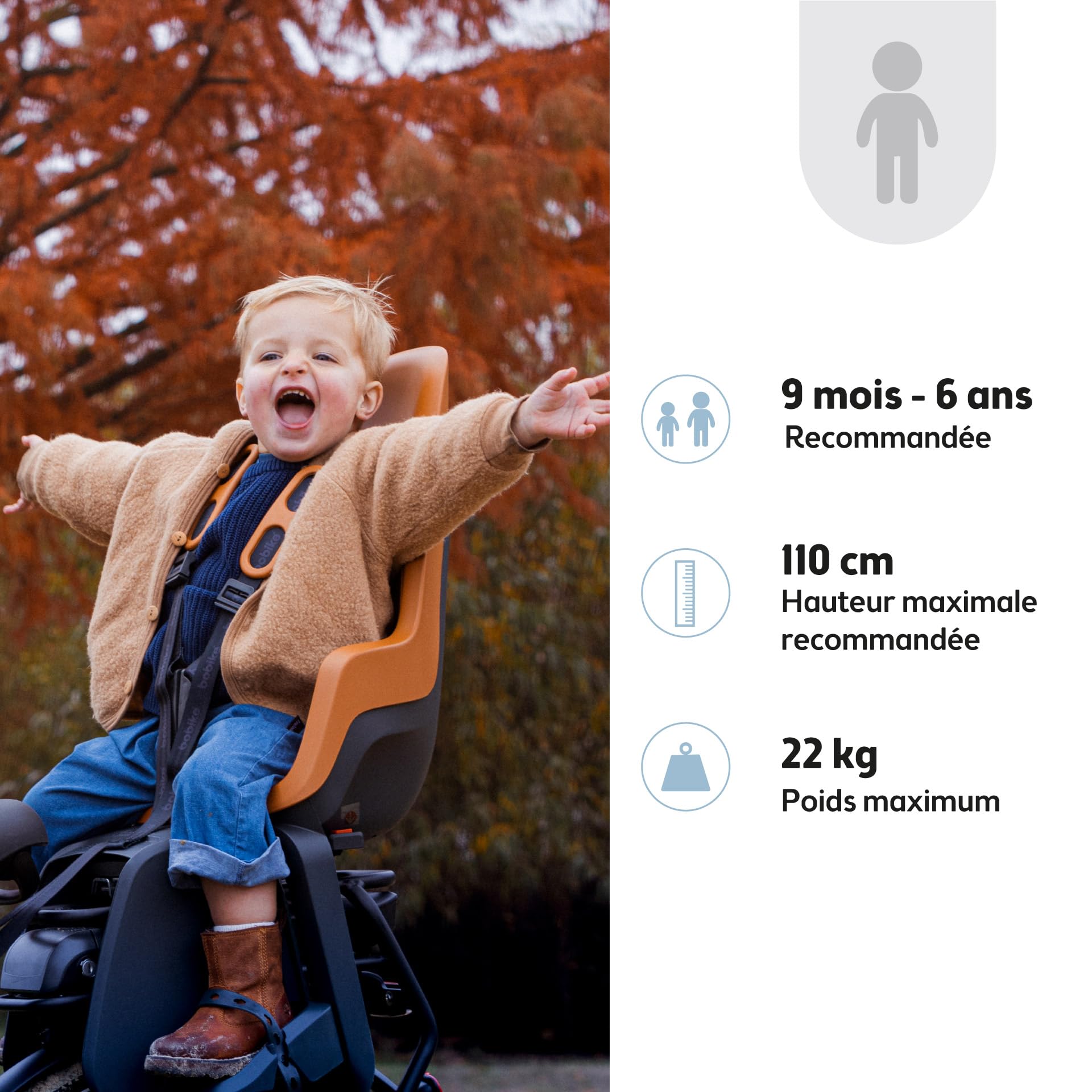 BOBIKE 8012200019 - Siège arrière One Maxi avec système 1P&E-BD pour vélo avec Roues de 26” à 29'' avec Fixation sur Le Tube de Direction et Le Porte-Bagages en Couleur Marron Chocolat
