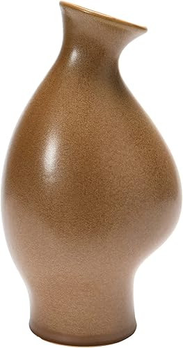 Miniatura 6 de Bloomingville Gres orgánico con forma orgánica, florero de esmalte reactivo moteado, 6 pulgadas de largo x 4 pulgadas de ancho x 10 pulgadas de