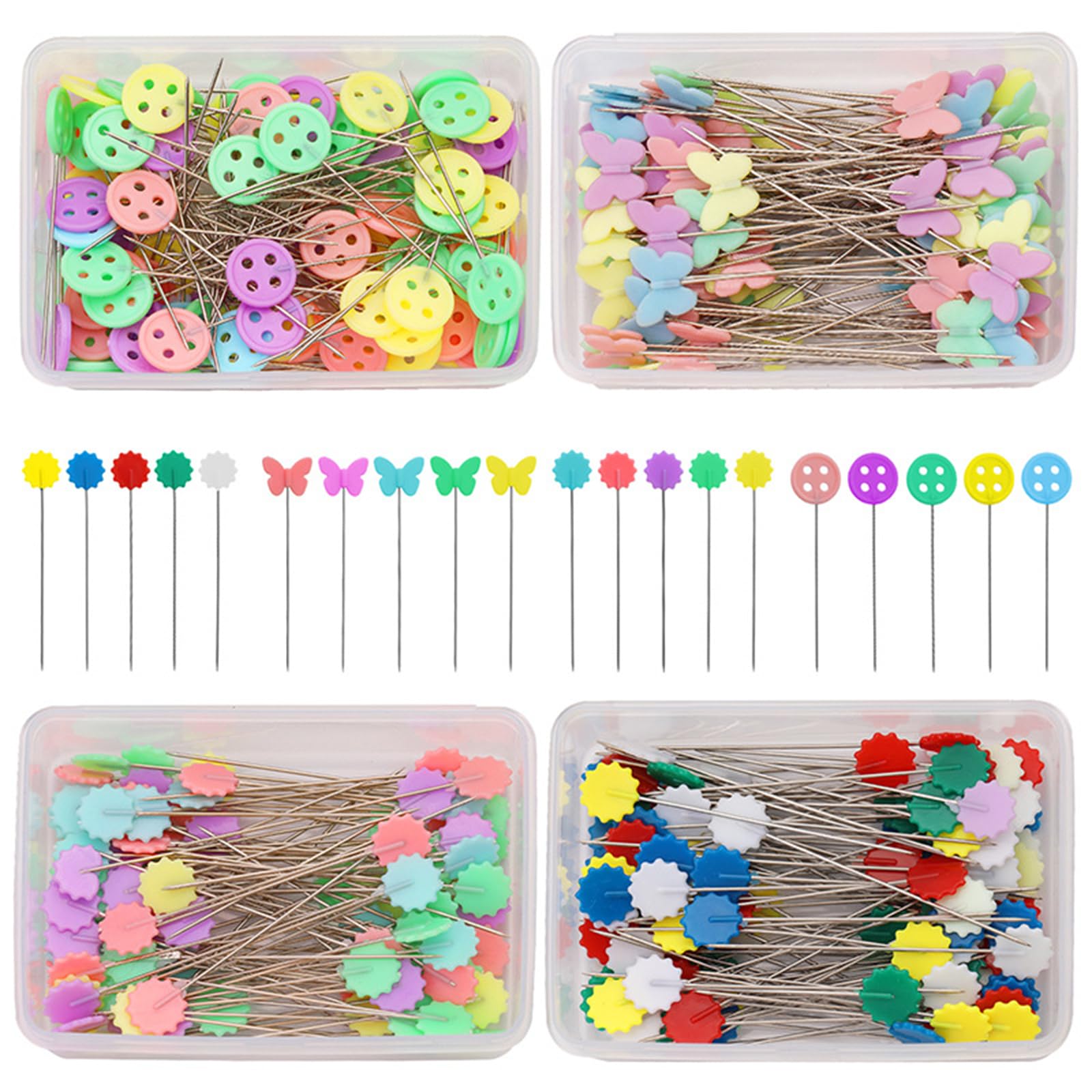 Kalttoy Sewing Pins Flower Head Pins Dressmaking Sewing Patchwork Needle Fixed Position Needle for Quilting Fixed Position Flower Head Dressmaking