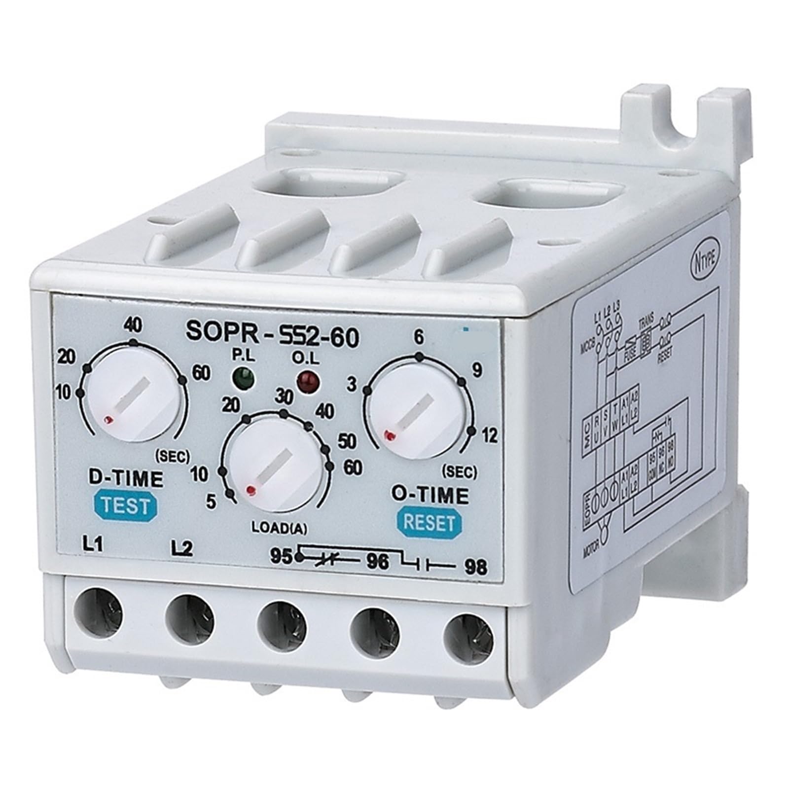 SOPR-SS2-440 elektroniczny przekaźnik przeciążeniowy silnika (Un: 180–460 VAC) 1 sztuka (1-6 A)