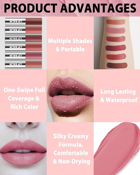 Rose Nude Matte Lipstick Crayon for Women, Waterproof Long-Lasting Transfer-Proof Lip Stick, Highly Pigmented Creamy Velvet Lipsticks for Dry Lips, Soft Texture Lipstick Crayon Christmas Makeup-01