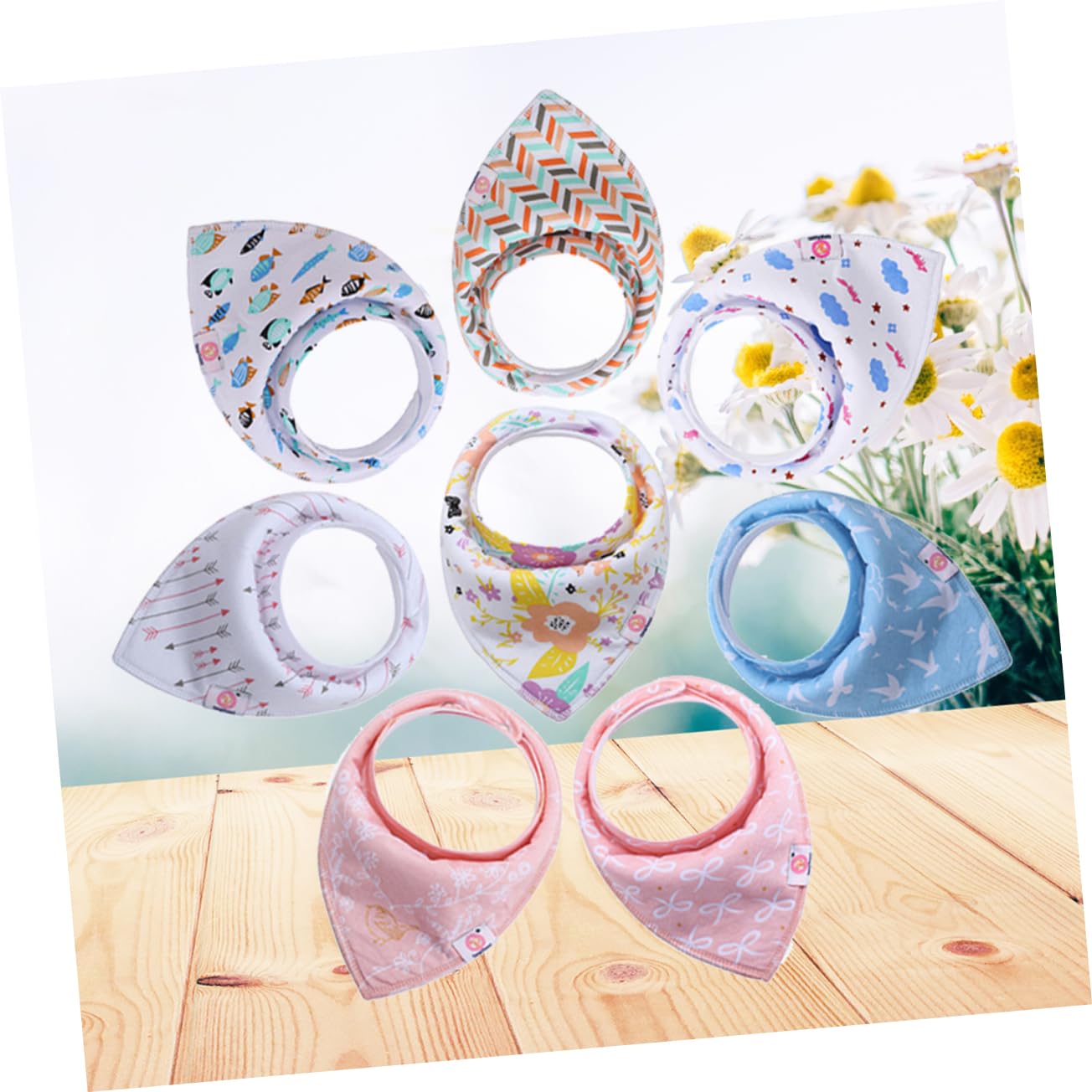 Abaodam 16pezzi Bavaglini Per Bavaglini Bandana Assorbenti Per Drool e Svezzamento Adatti Maschi e Femmine