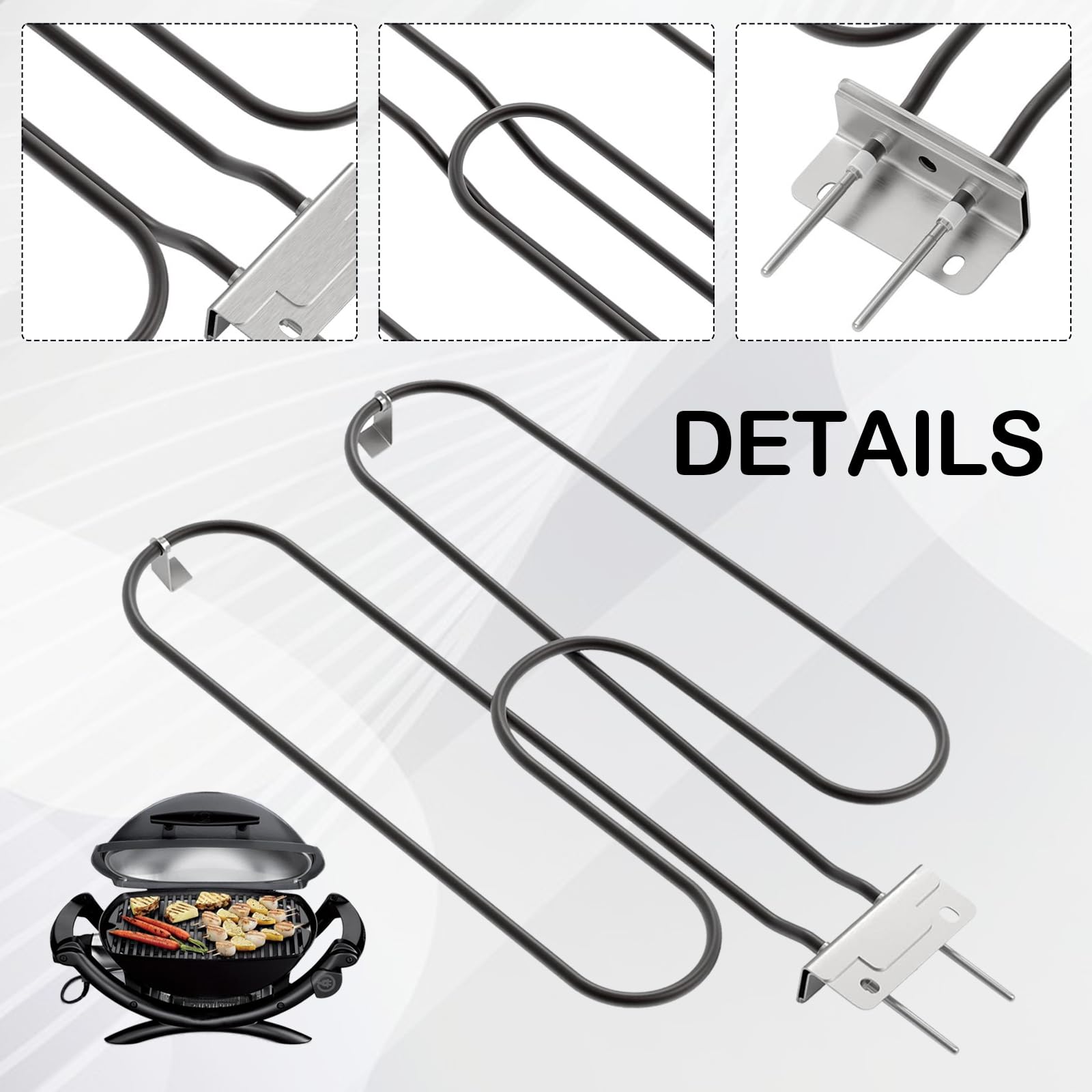 Elemento Calefactor para Weber Q240 Q2400 66816 Parrilla EléCtrica Repuesto para Weber Q240 Q2400 Parrilla Exterior Compatible con Elementos Calefactores De 230v 2200w