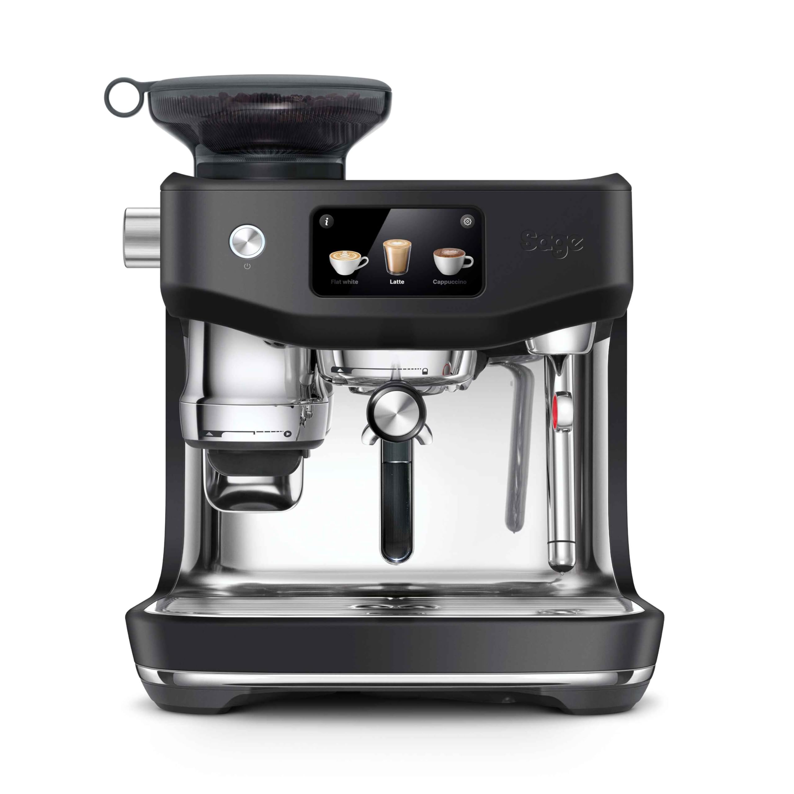 Sage The Oracle Jet Siebträgermaschine Espressomaschine mit integriertem Mahlwerk 1600W 14 Voreinstellungen Schwarzer Trüffel