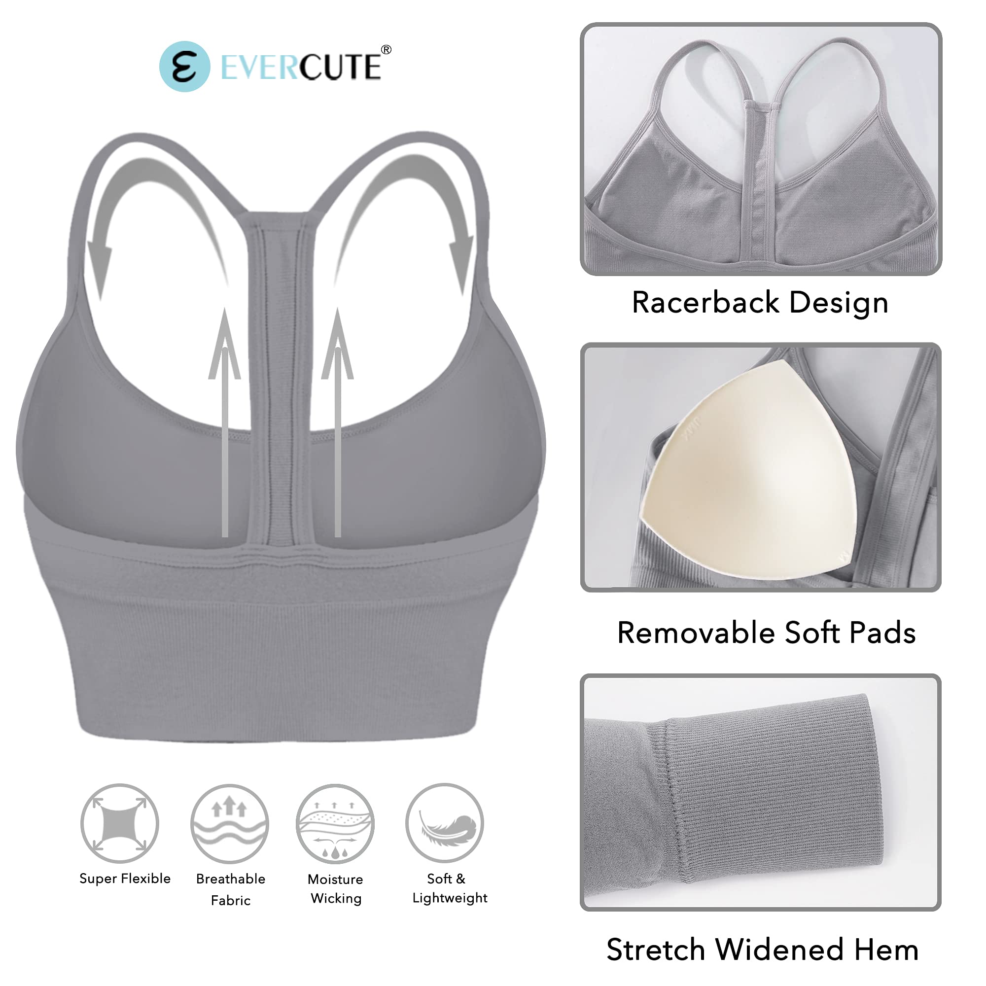 Evercute Damen Padded Workout (2er Pack)