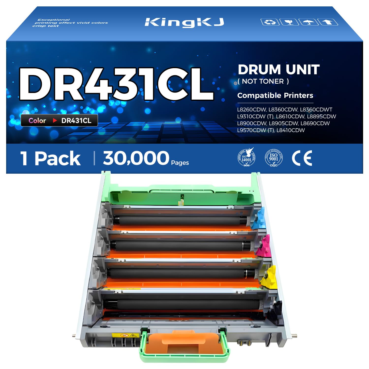 DR431CL Drum Unit High Yield Replacement for Brother DR-431CL Imaging Drum for MFC-L8900CDW MFC-L8690CDW HL-L8360CDW HL-L8260CDW MFC-L8610CDW MFC-L8905CDW MFC-L9570CDW HL-L8360CDWT Printer All-in-One
