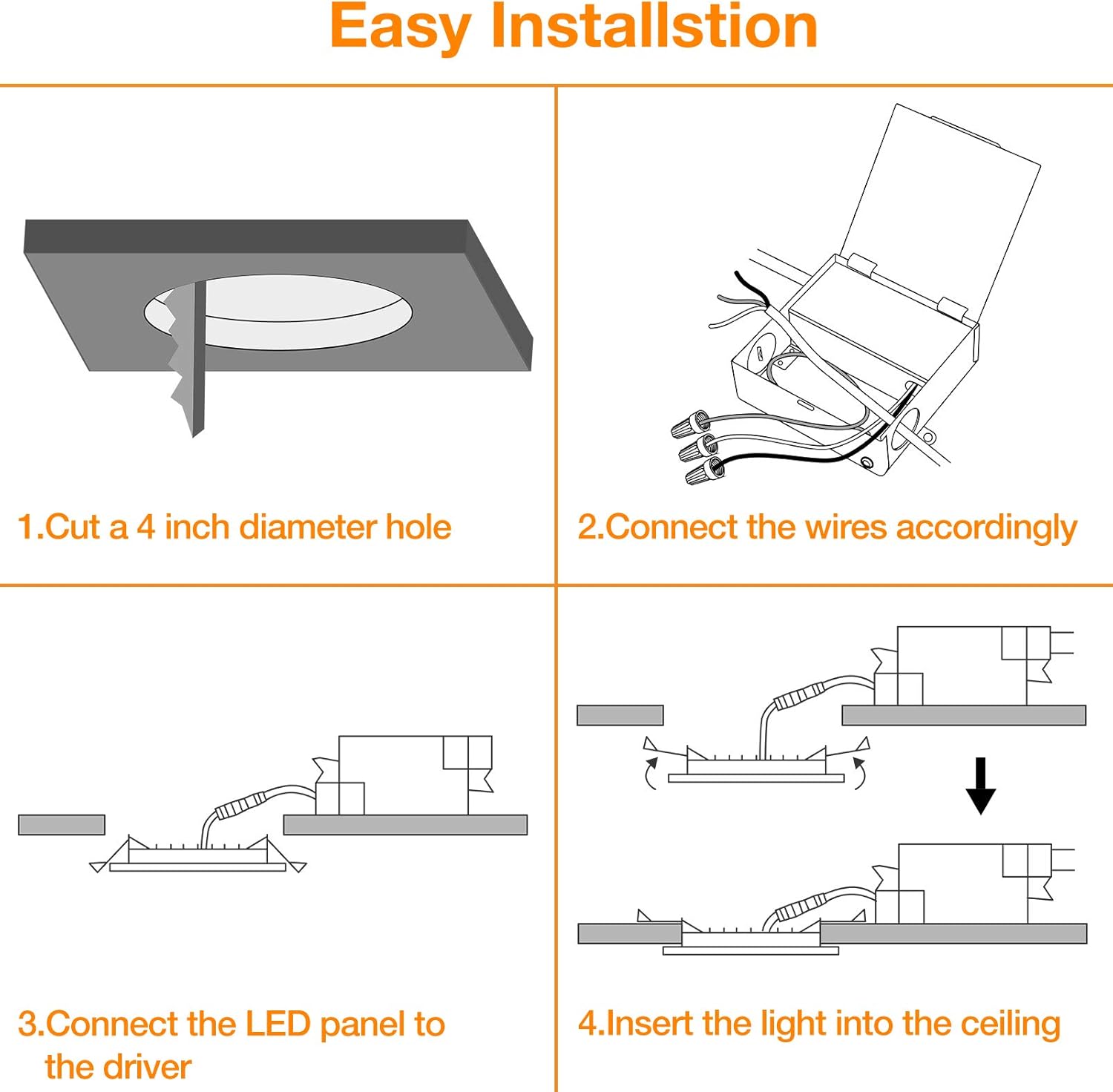Buy 1 get 1 🔥 CP3 12 Pack 4/5 Inch LED Downlight 100W Eqv Ultra-Thin with Junction Box 900LM High Brightness 80+ CRI 5000K Daylight White Honeycomb Mesh Anti-Glare Canless LED Recessed Ceiling Light - ETL Certified