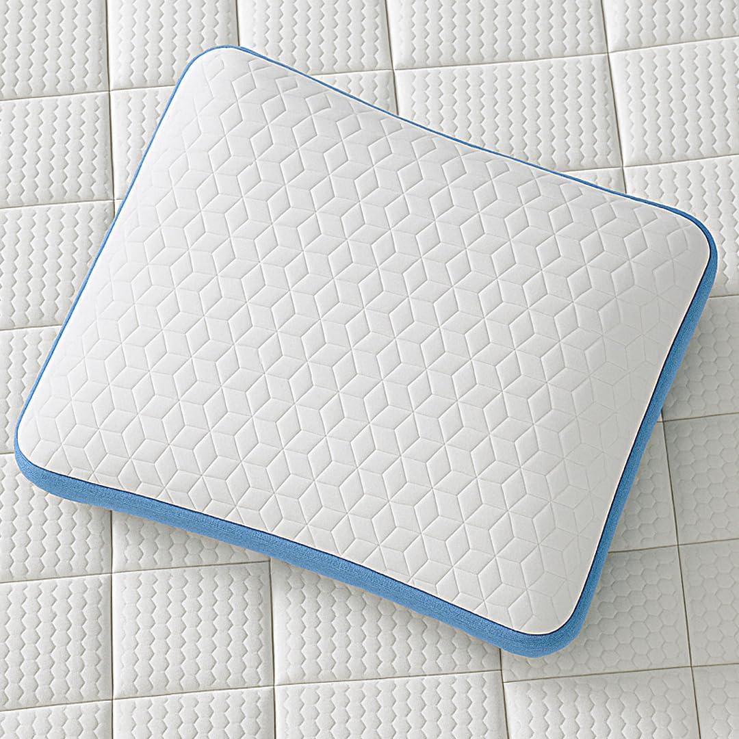 MKS Cuscino nuvola Air 60 x 60 cm - Cuscino per collo in memory foam regolabile in altezza con gel rinfrescante - Cuscino ergonomico per chi dorme lateralmente, schiena e