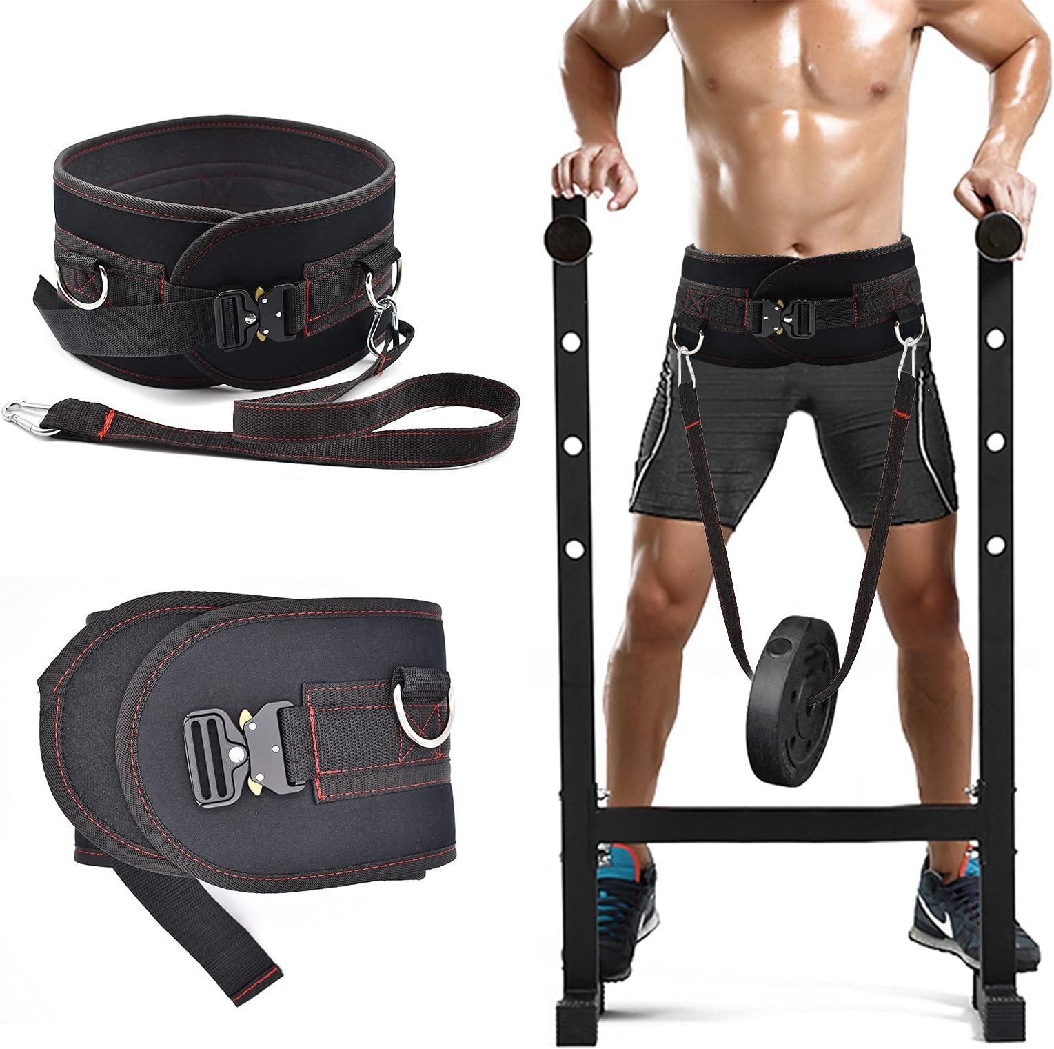XonyiCos Fitness Dip Belt for Men and Women, Adjustable Size Weight Belt for Weightlifting, Pull Ups, Power Strength Cross Training, Bodybuilding Workouts Dumbbell Belt