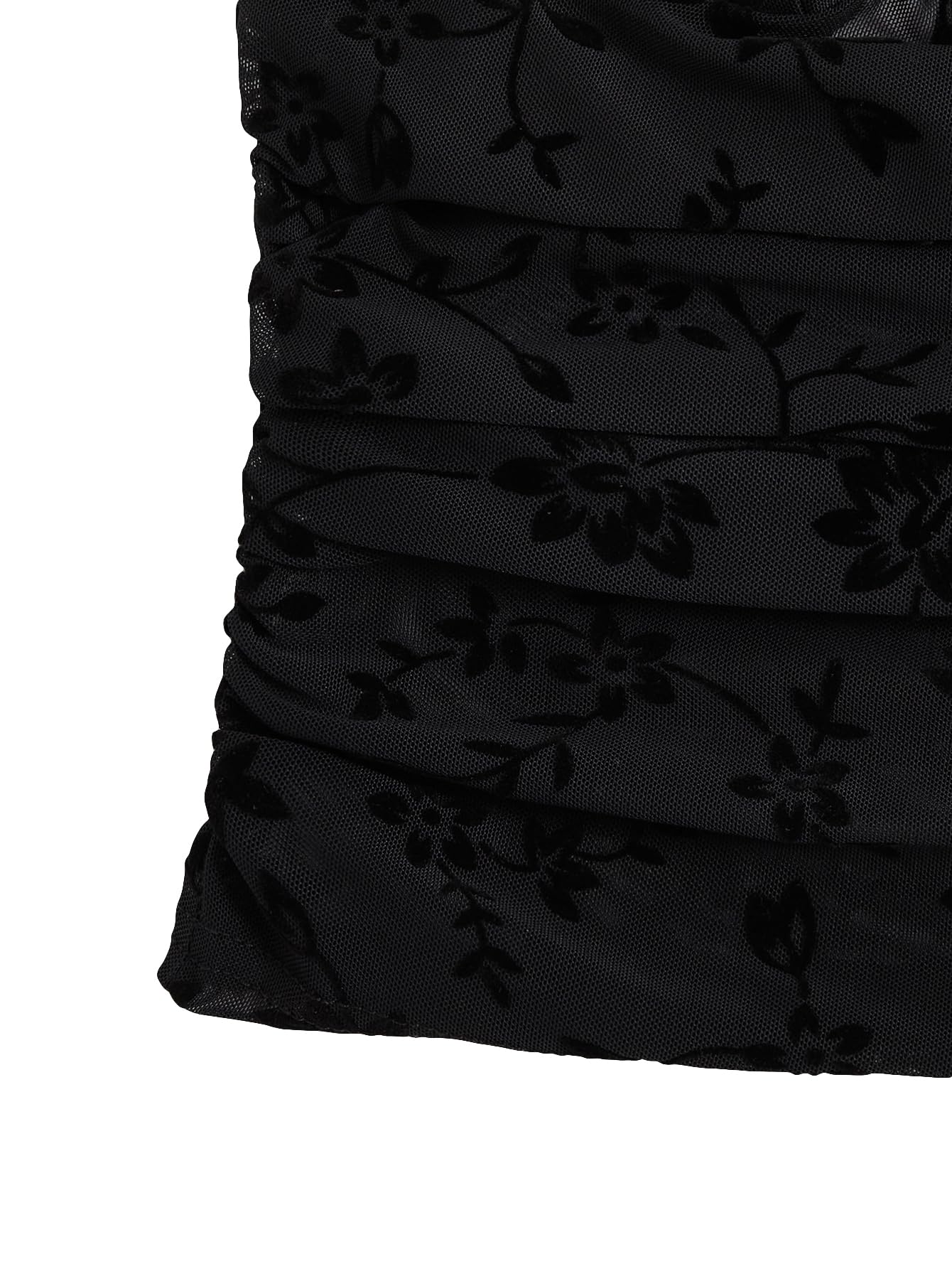 Verdusa Women's Y2k Gothic Goth Halter Top Mesh Sheer Backless Going Out Tops Emo Grunge Clothes Rave Outfits