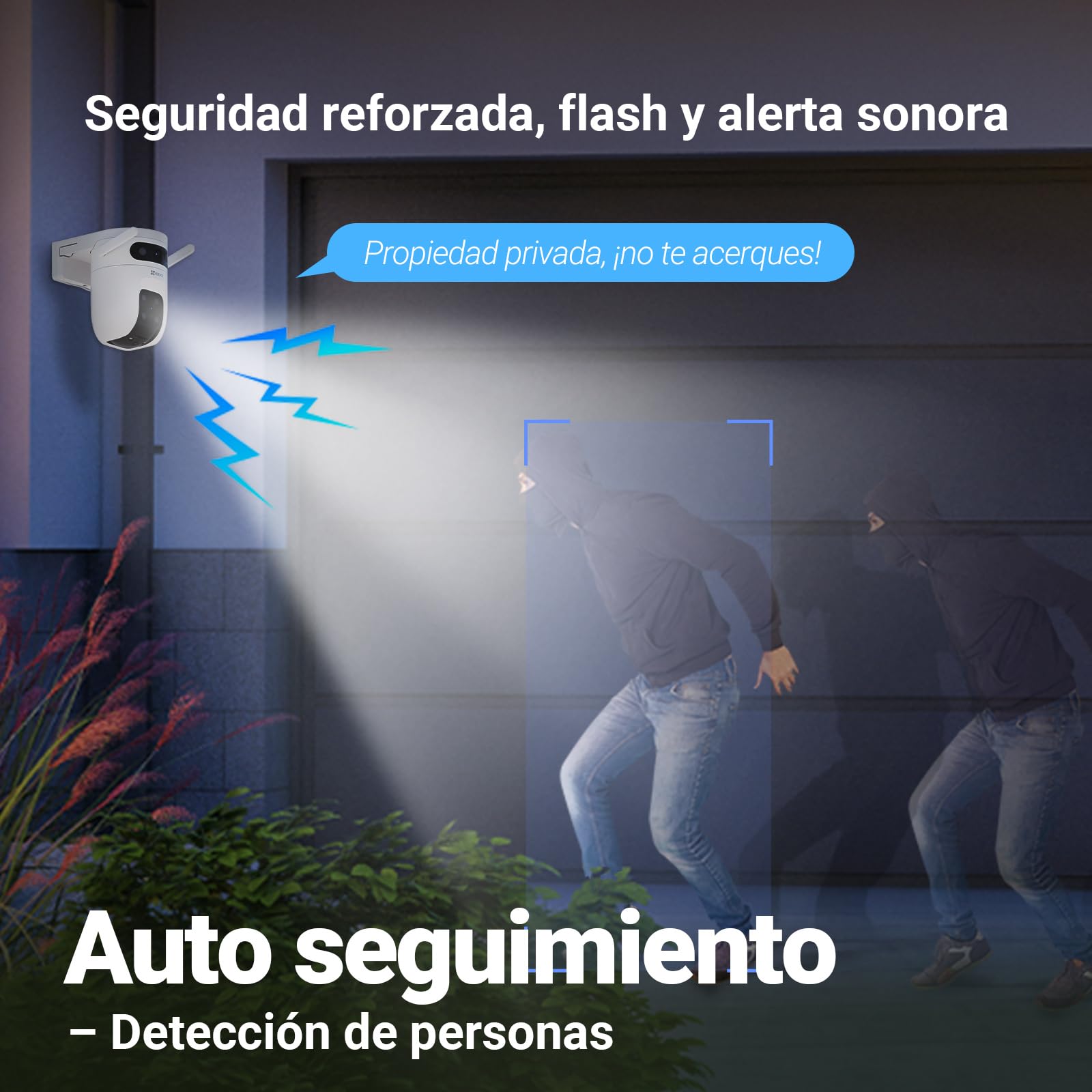 EZVIZ C9C Cámara de Vigilancia Exterior 2K con Doble Lente (3MP+3MP), Cobertura 360°, Visión Nocturna en Color, IA Detección de Personas y Vehículos, Audio Bidireccional, Compatible con Alexa