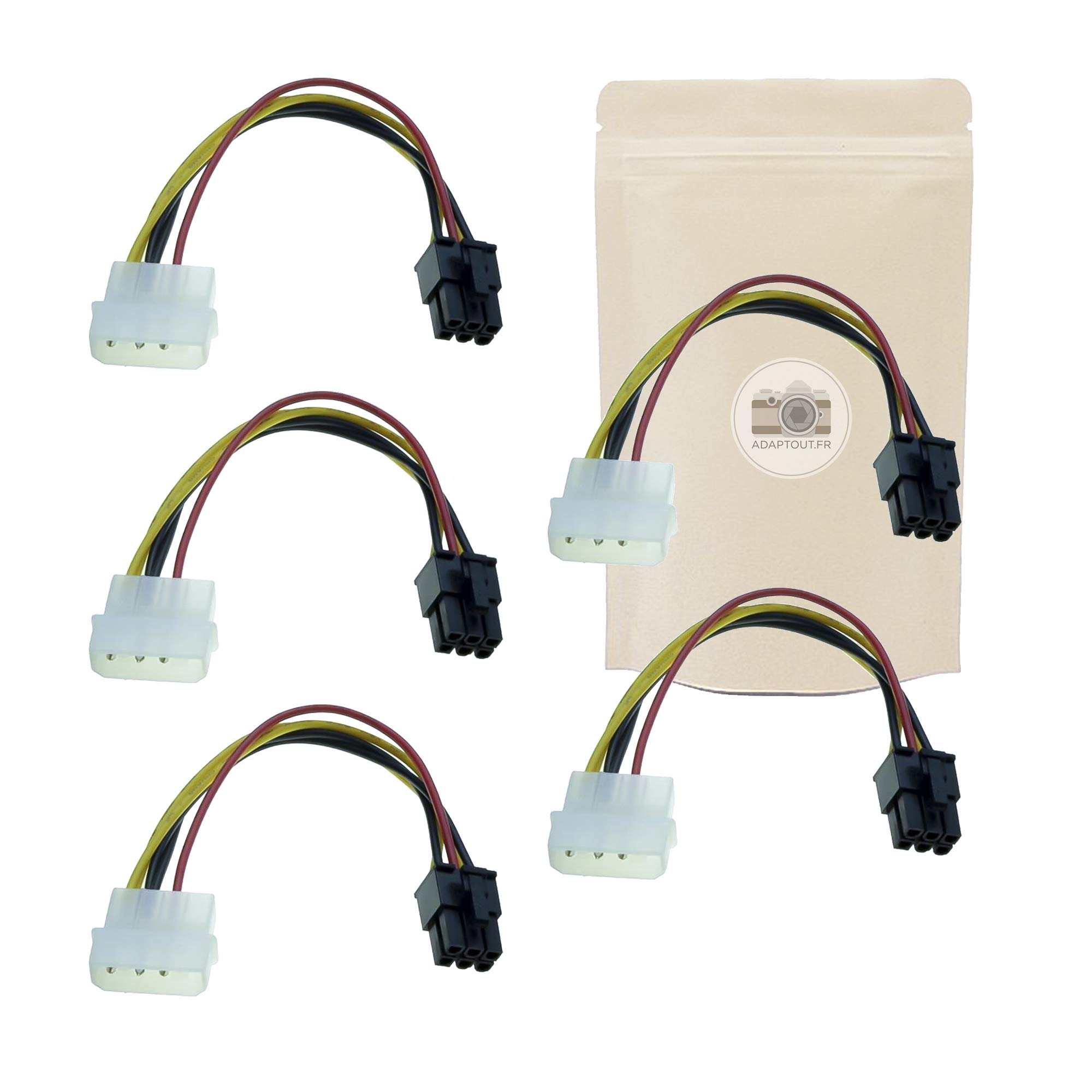 PATIKIL 4 Pin a 8 Pin Maschio PCI Express Cavo PCIE Grafica Scheda Alimentazione Convertitore Adattatore Cavi Connettore 220mm/8.7 per Video Scheda, 2pz