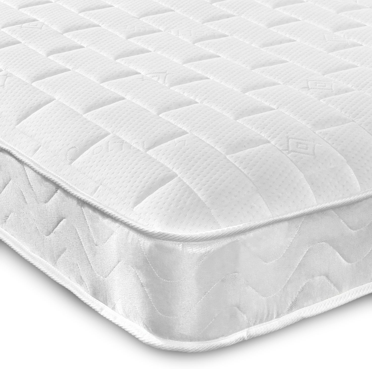 Cooltouch Ortho-Tile Hybrid Memory Foam & Pinna-Coil Bonnell Innerspring Memory Foam Mattress Plush Feel, White,18cms Deep, Single Mattress 90cm by 190cm