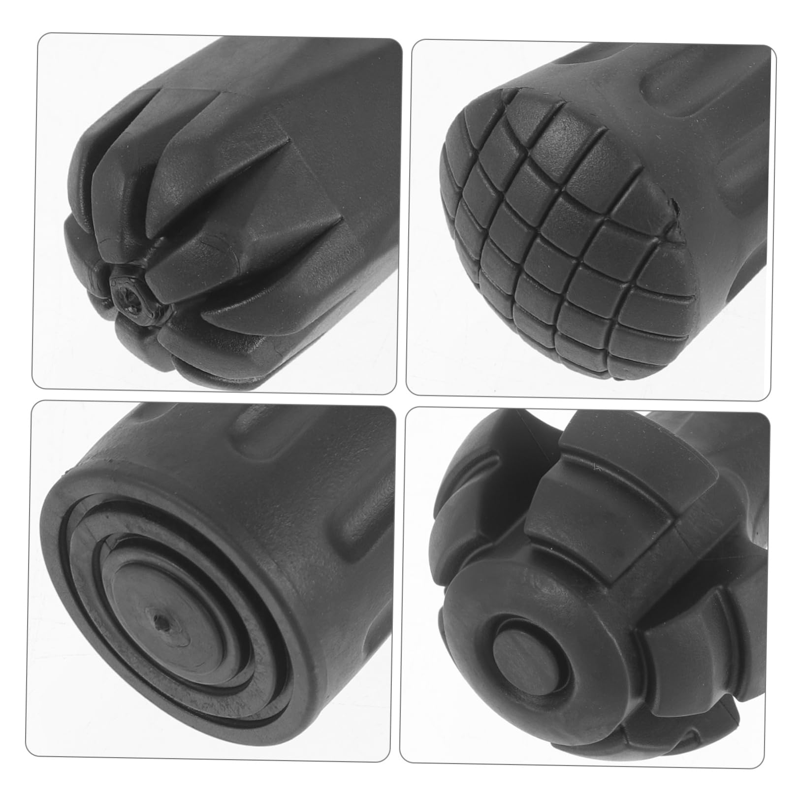 Yardwe Almohadillas para Bastones De Trekking Acolchado De Muletas Gorras De Bastón Consejos para Cambiar Bastones De Senderismo Bastón De Trekking Polos Caucho Black