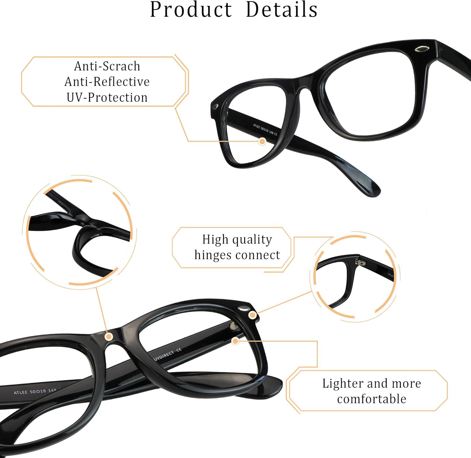 LifeArt Blue Light Blocking Glasses, Anti Eyestrain, Computer Reading Glasses, Gaming Glasses - Image 2