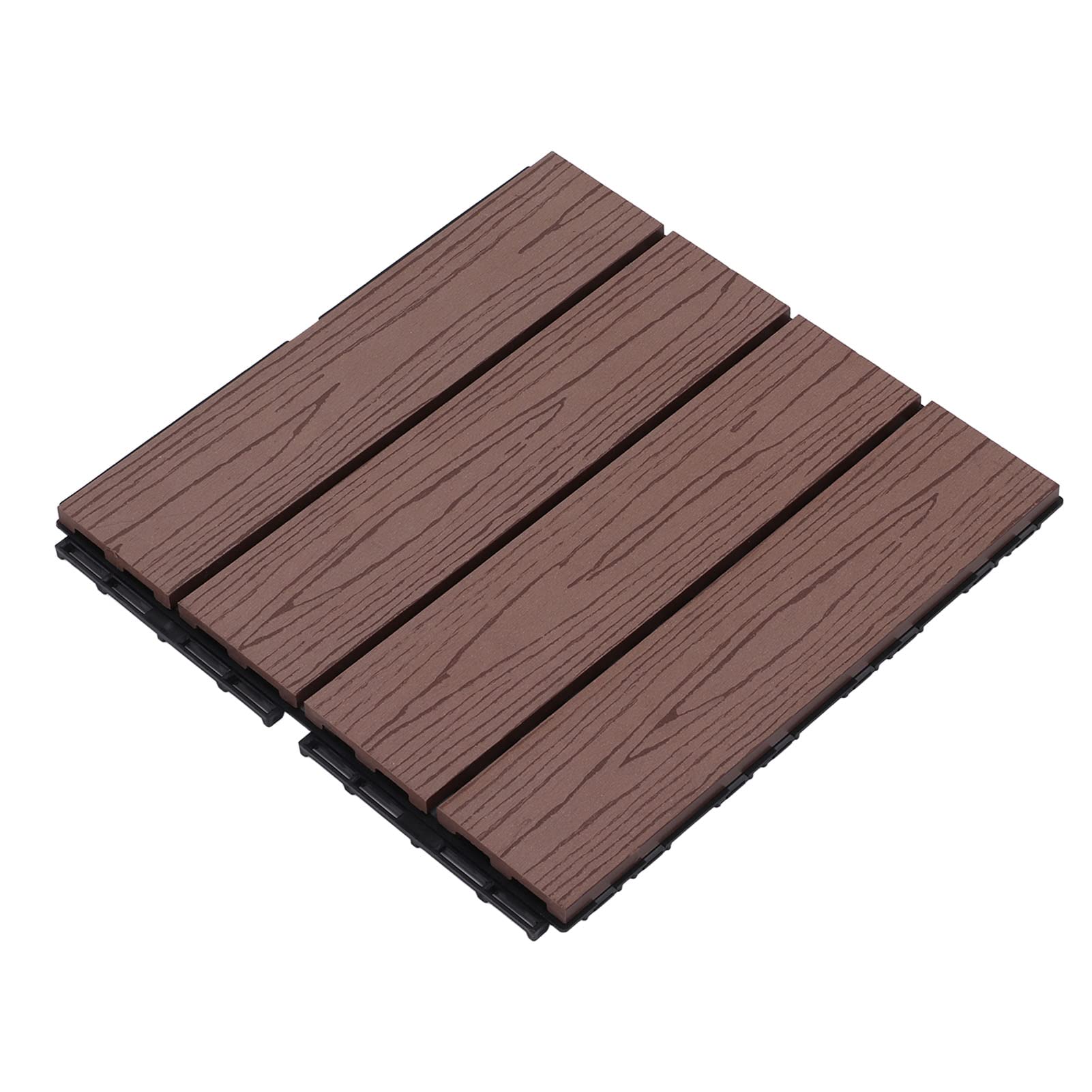 Yosoo Health Gear 16 Piezas de Baldosas Entrelazadas para Terraza de Patio, Suelos de Exterior, Compuesto de Madera y Plástico, 11,81 X 11,81 X 0,79 Pulgadas, Impermeable, Instalación Rápida para