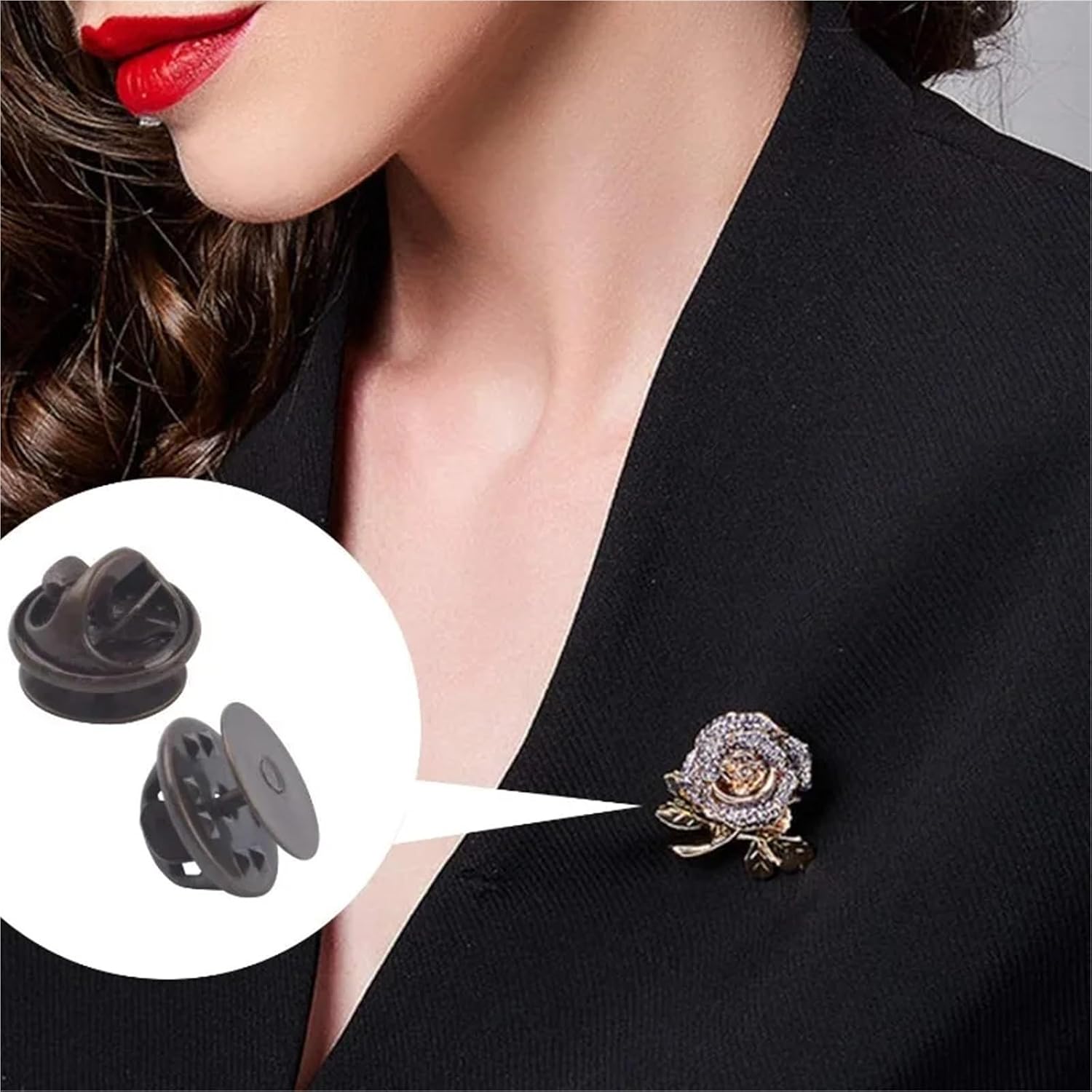 Pin Backs 1200pcs DIY Brooch Pin Set Metal Nail Tie Studs Badge Holder Horse Needle Jewelry(Silver)