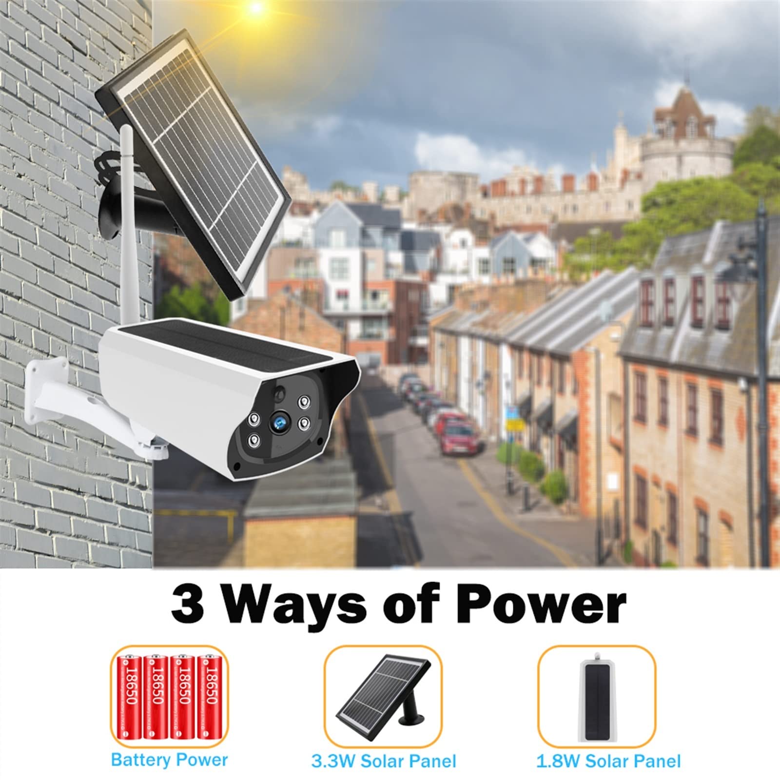 Kamera bezpieczeństwa zewnętrzna, Karta SIM 4G słoneczna kamera IP zasilana z baterii kamera monitorująca wideo kolor noktowizor 1080P CCTV kamera bezpieczeństwa w domu Kamera bezpieczeństwa domowego