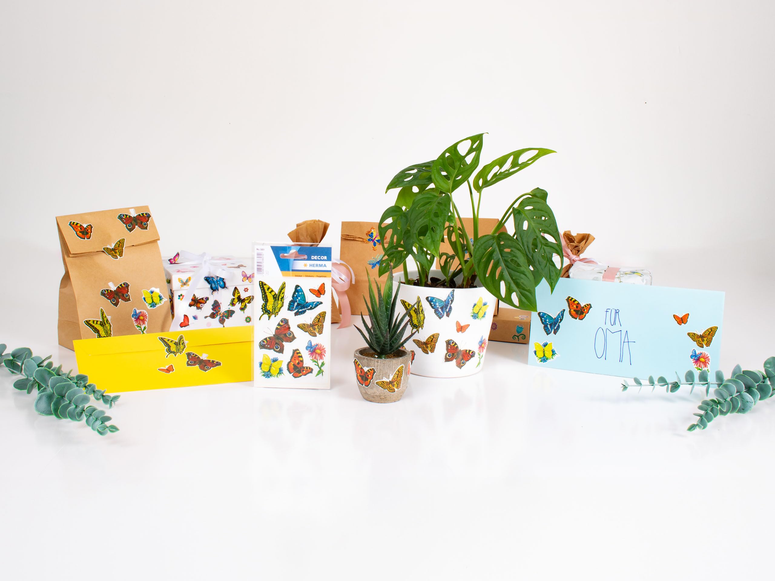 Autocollants Pailletés HERMA Pour Enfants - Motifs Papillons - Lot De 20 Stickers Permanents - Pour Scrapbooking, Décoration, Loisirs Créatifs