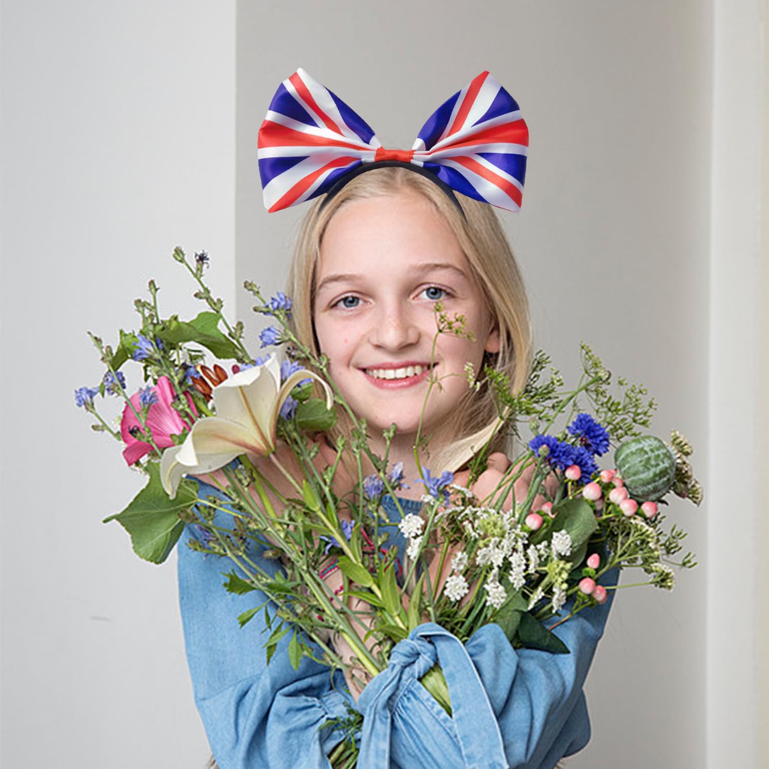 3 Pieces Of British Flag Headband, Bow Headband, Sports Meet Support Accessories, Celebration Decorative Headband - Image 4