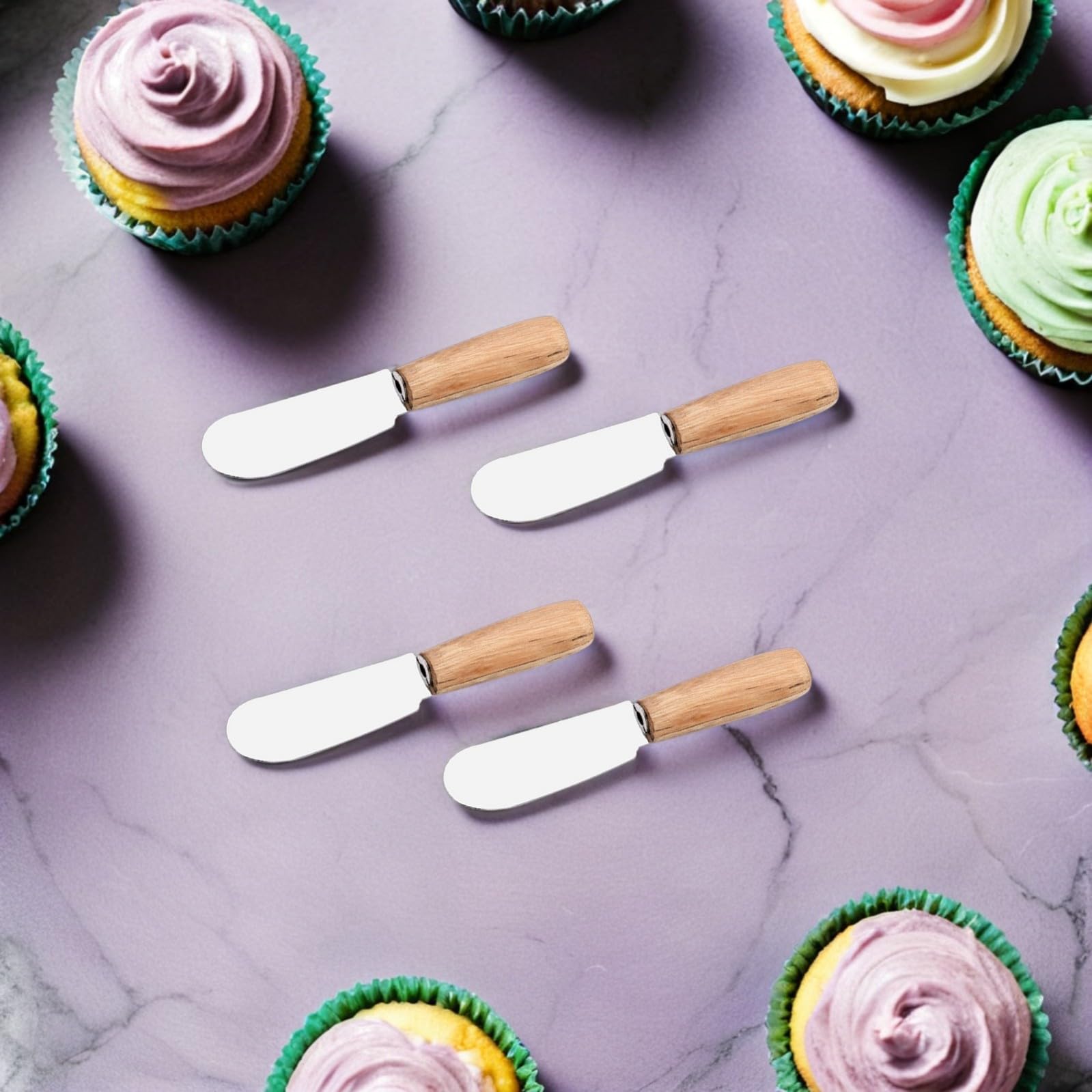 Spatola per Burro in Acciaio Inox Manico in Legno 10 Pezzi per Cucina e Pasticceria Utensili da Cucina Professionali Colore Casuale