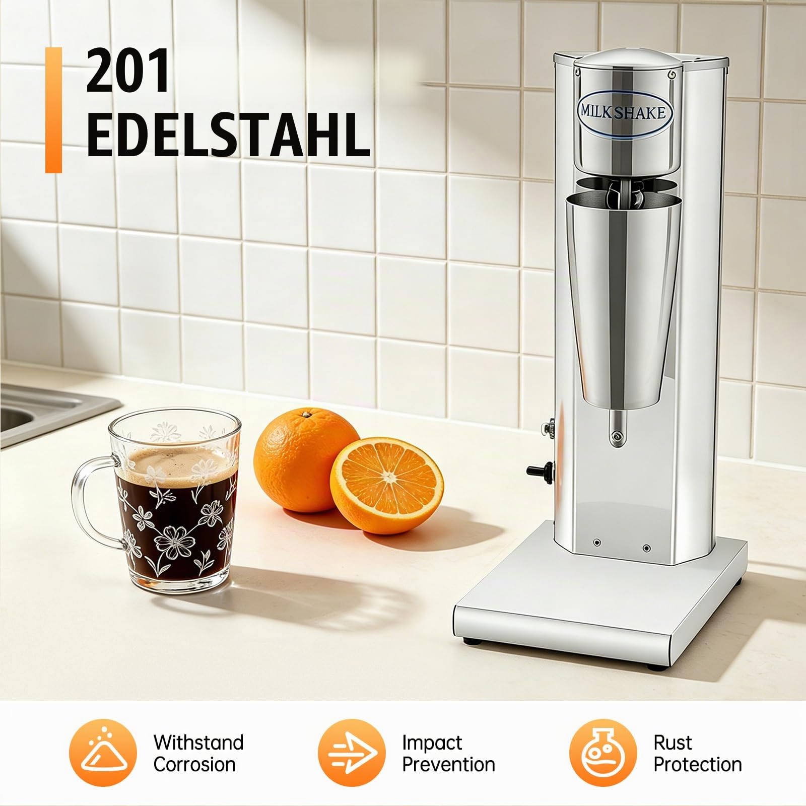 Milchshake Frappe, Protein-Shake Mixer Shaker Proteinshake Elektrisch für Cafés und Milchläden18000 U/Min 2 Geschwindigkeitsstufen 650ML