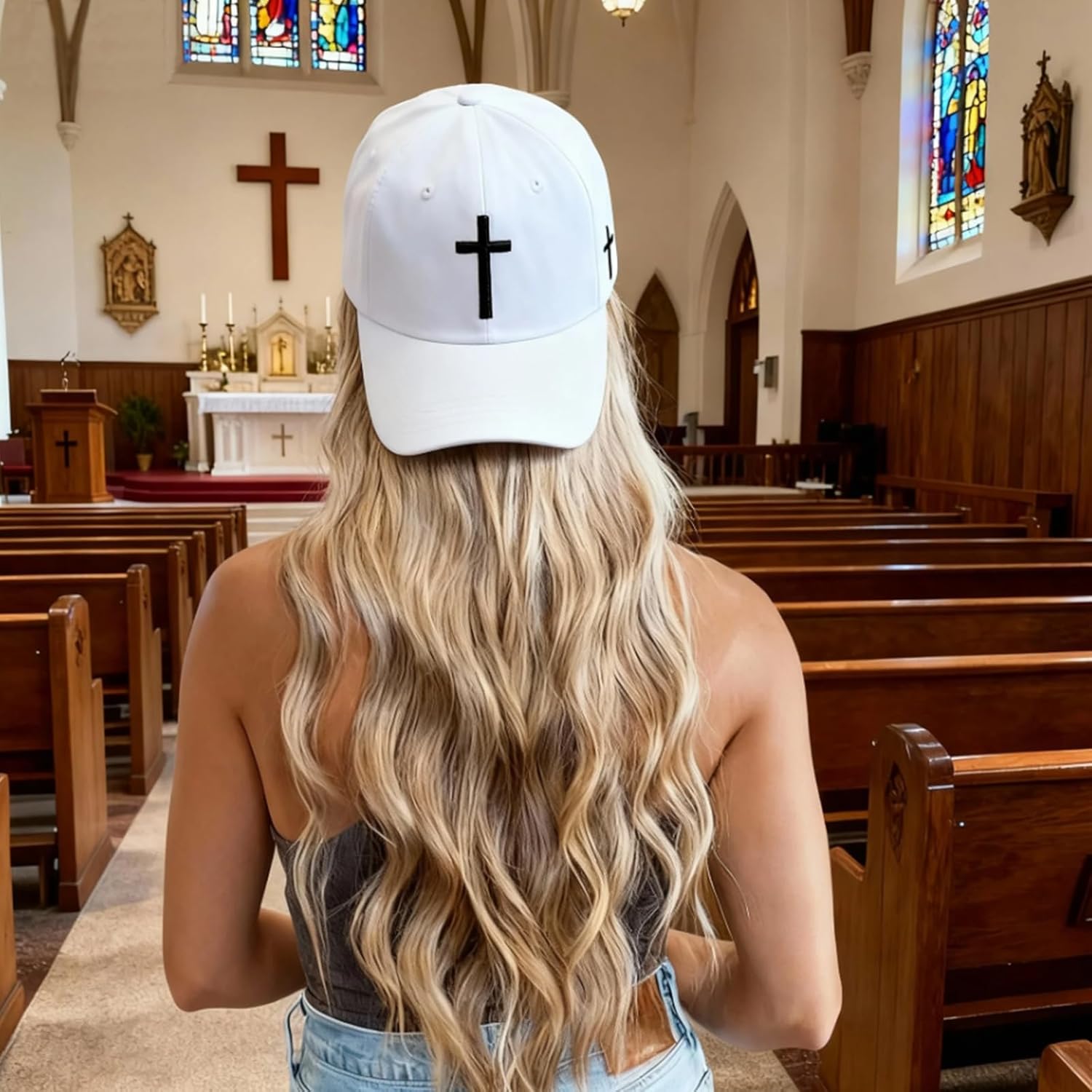 3D Embroidered Christian Hat for Men & Women, Jesus Faith Cross Hat, Religious Gifts for Christians Clothes - Image 5