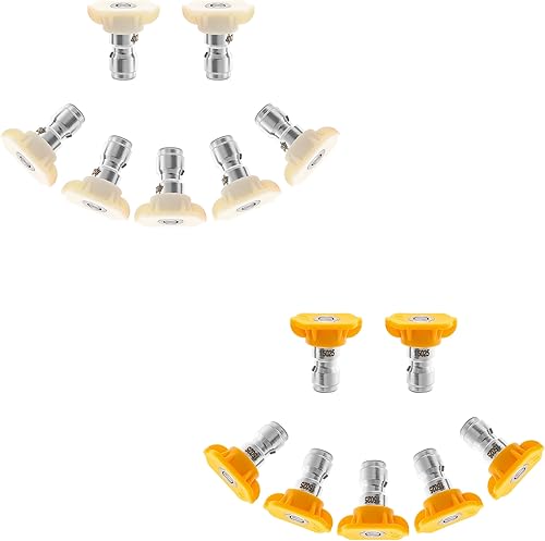 Pressure Washer Tips, 40 White Power Washer Nozzle Tips, 15 Yellow Pressure Washer Nozzle, Pressure Washer Nozzle 7 Pack, 14 Inch Quick Connector,