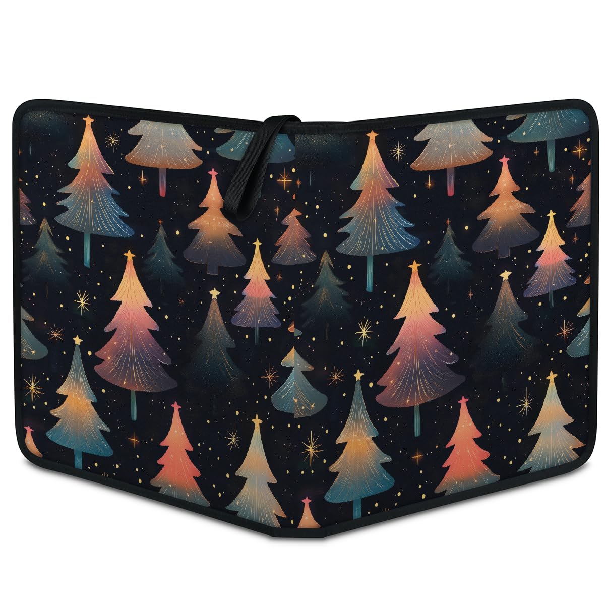 Classeur pour cartes à collectionner - 9 poches - Motif arbre de Noël magique - Classeur de cartes avec pochettes amovibles - Étanche - Avec fermeture éclair - Capacité de 50 pages - Capacité de 900