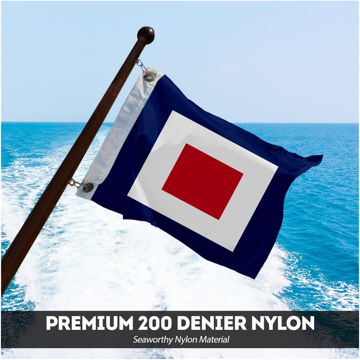 AGAS Whiskey Code W Marine Signal 4x6 Ft Flag - Printed 200D Nylon - Canvas Header - Brass Grommets - Colorfast & Stitched Edges - Nautical Boat Flag - Naval Code Signal Flag.