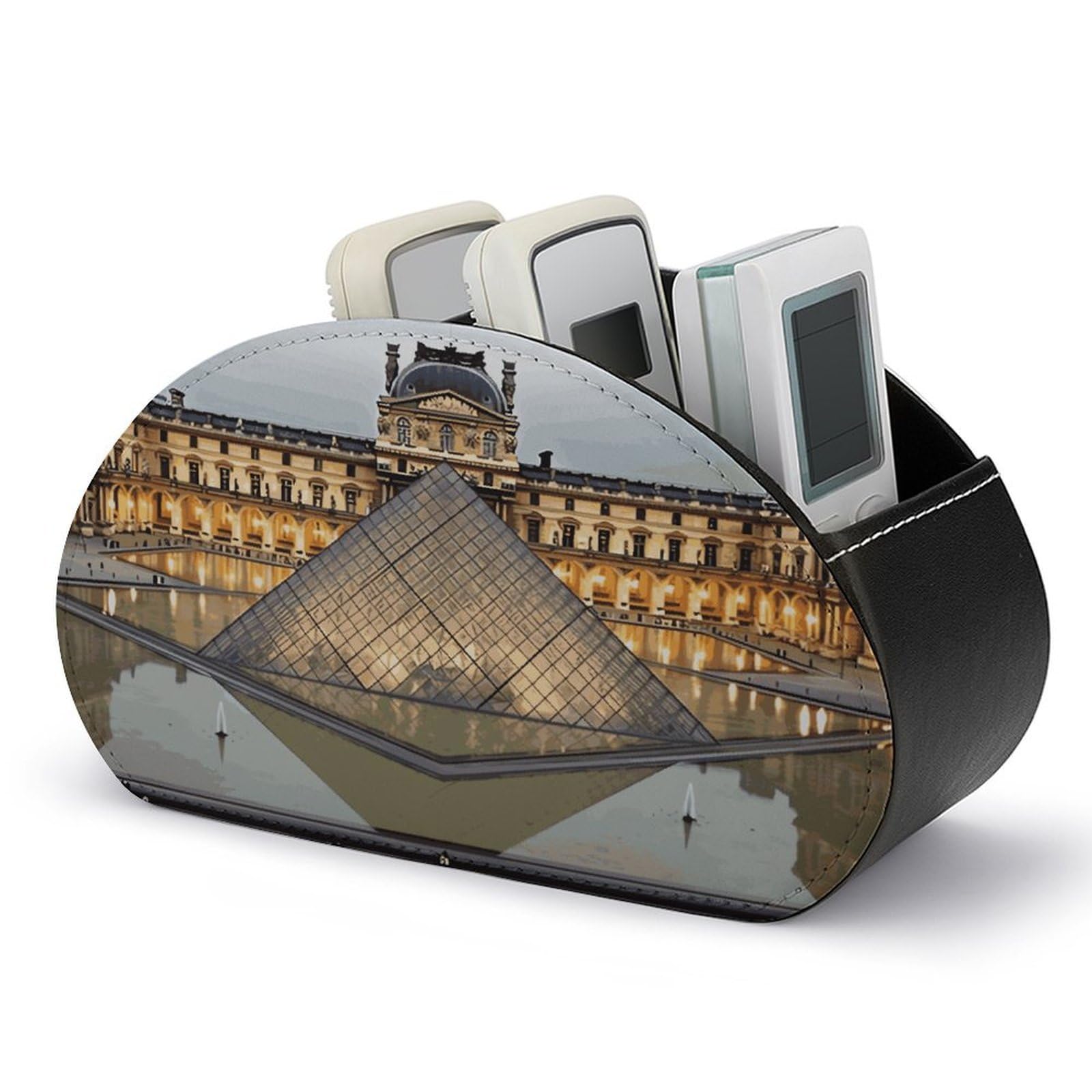 Btcowzrv Style Louvre Museum In Paris Remote Control Holder With 5 Compartments