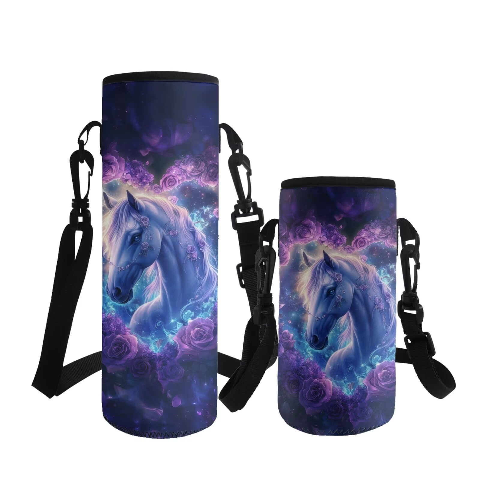 ASQVTIFE Horse Water Bottle Carrier with Strap for Kids Boys Girls Toddler Kindergarten Elementary Insulated Neoprene 500Ml Water Bottle Sleeve Insulated Cover Bag Strap Pouch Outdoor S — image 1