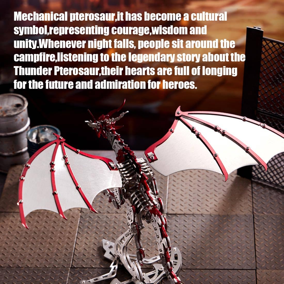 3D Metall Puzzle Erwachsene Donner-Flugsaurier Montage Kit 373 Stück | Beweglichen Gelenken Angenehme Haptik Für Modellbauer Technikfans Fördert Logisches Denken Feinmotorik Und Problemlösung